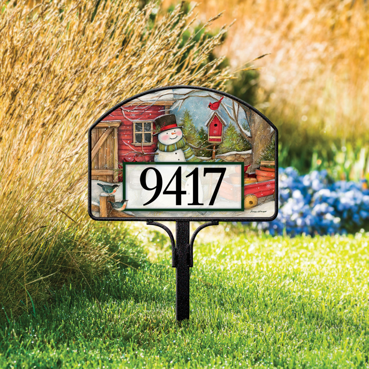 Red Barn Snowman Yard DeSign thumbnail