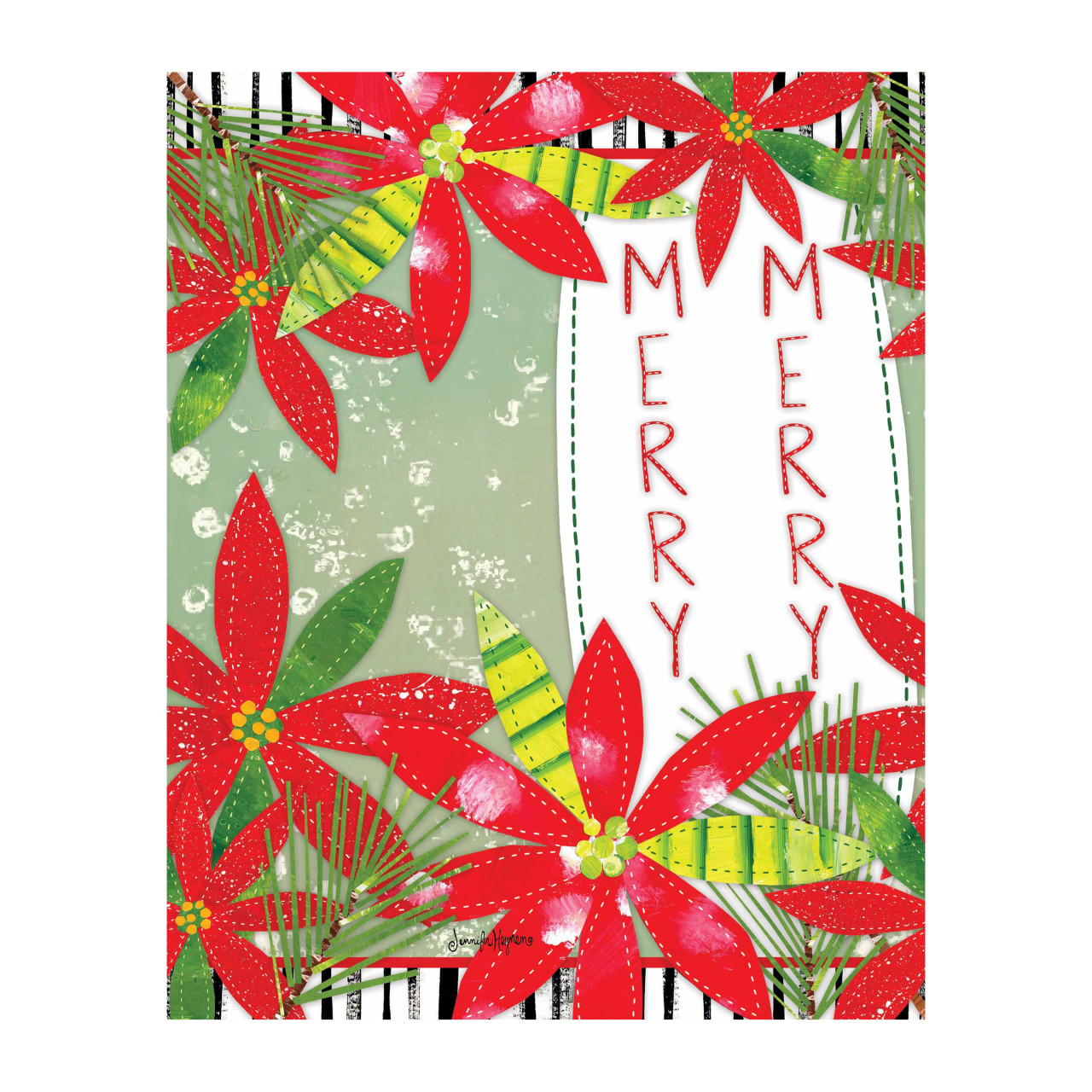 Holly Jolly Poinsettias 20" Art Pole thumbnail