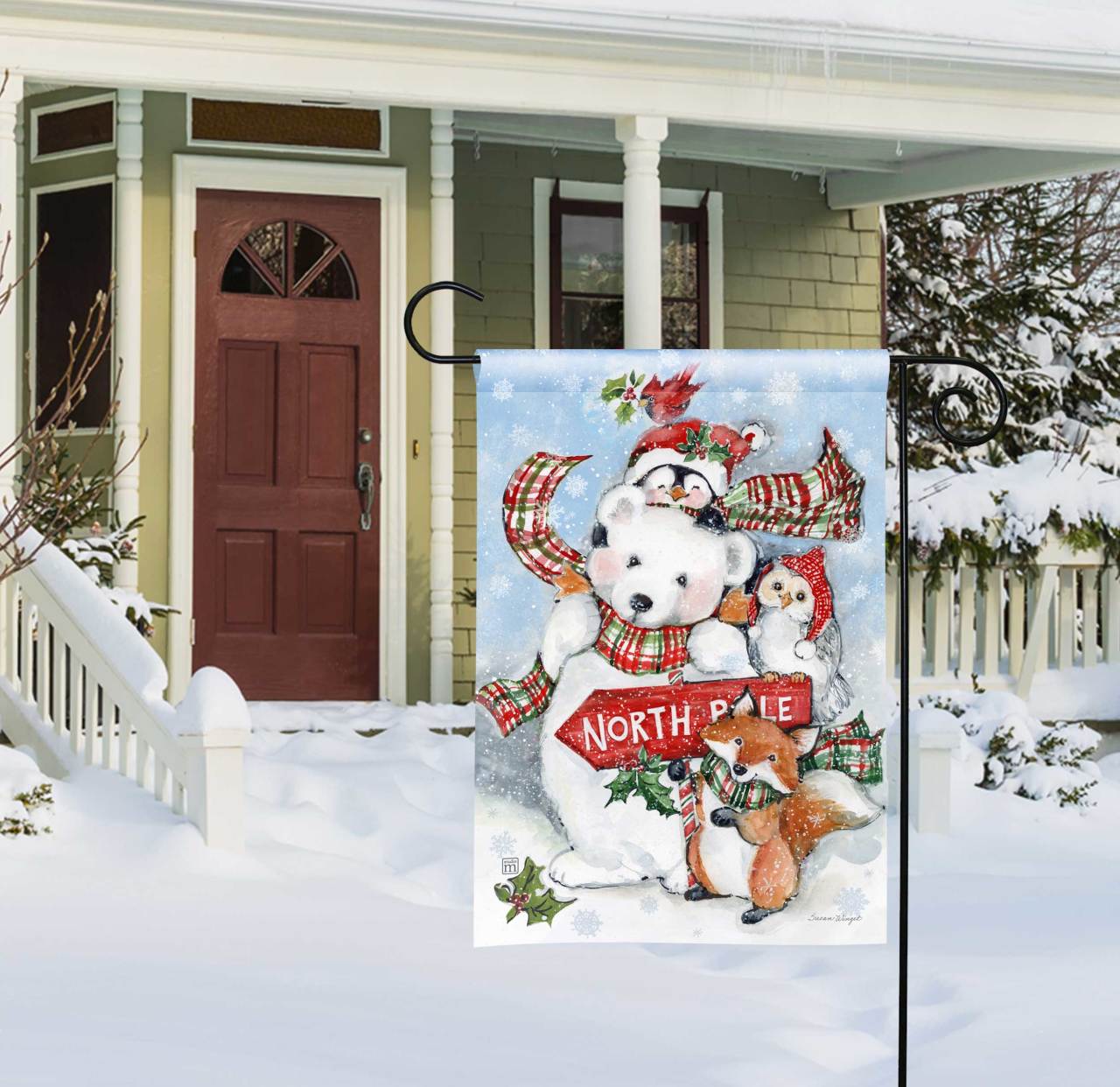 North Pole Friends Garden Flag thumbnail