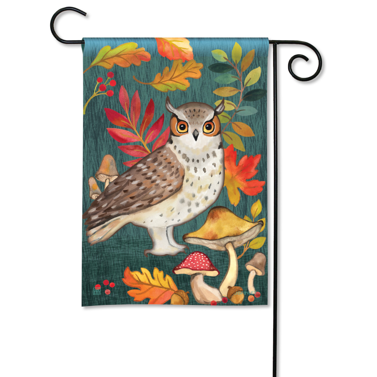 Fall Forest Owl Garden Flag thumbnail