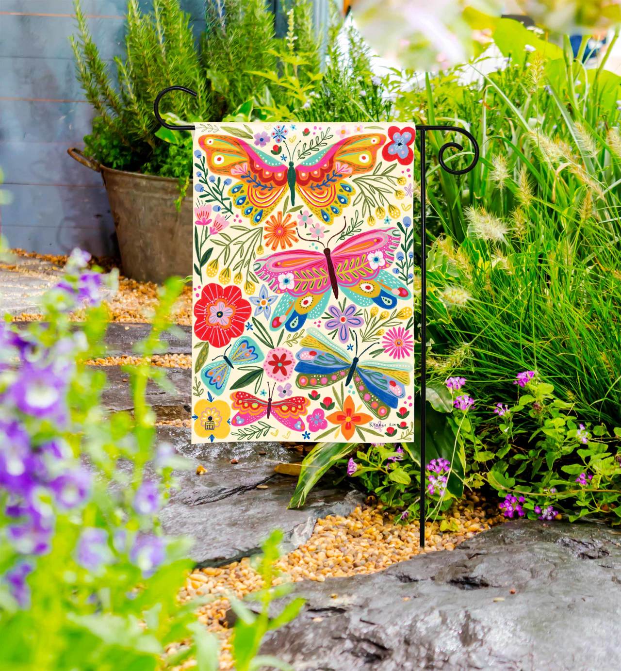 Butterflies Garden Flag thumbnail