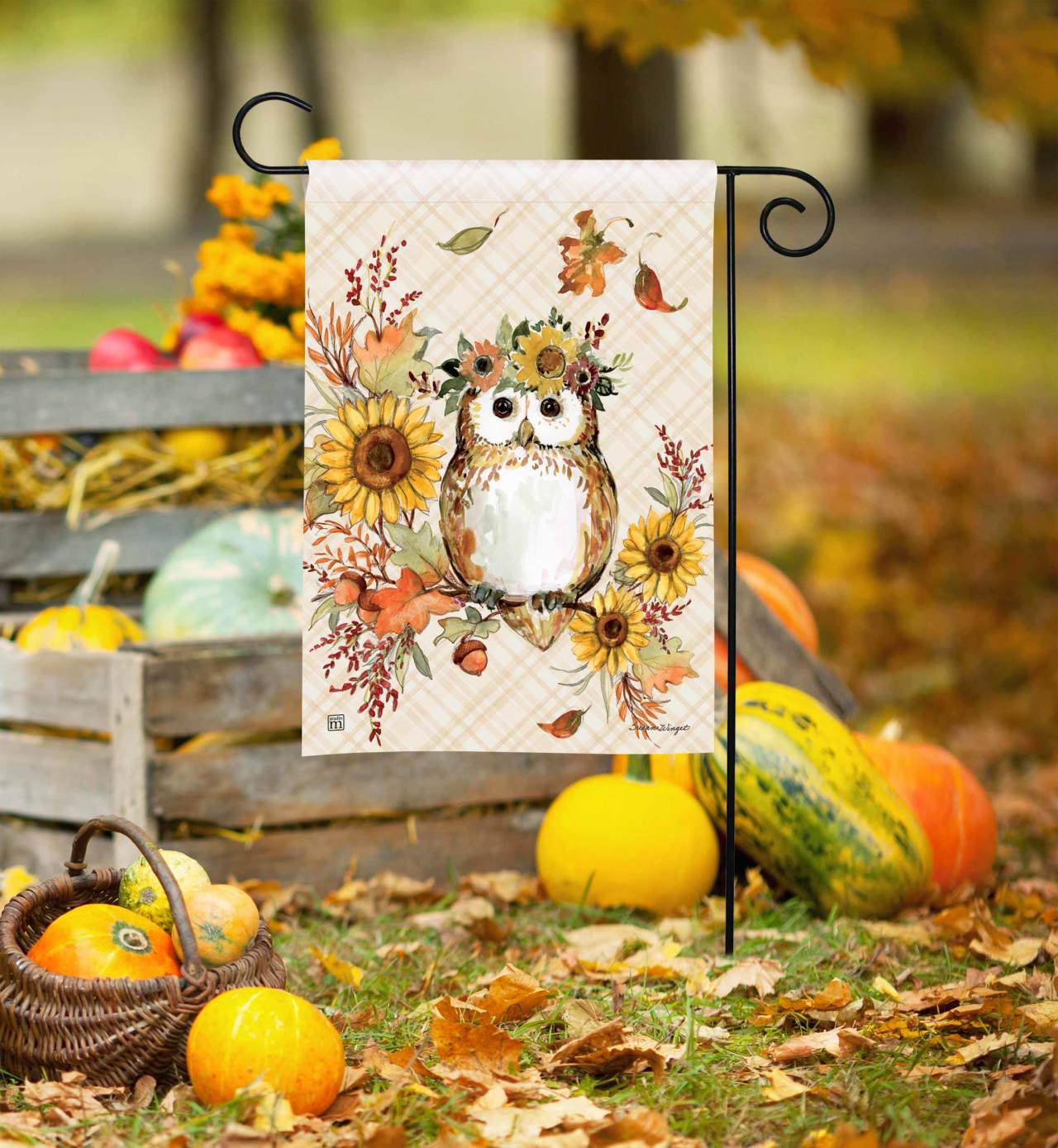 Autumn Owl Garden Flag thumbnail