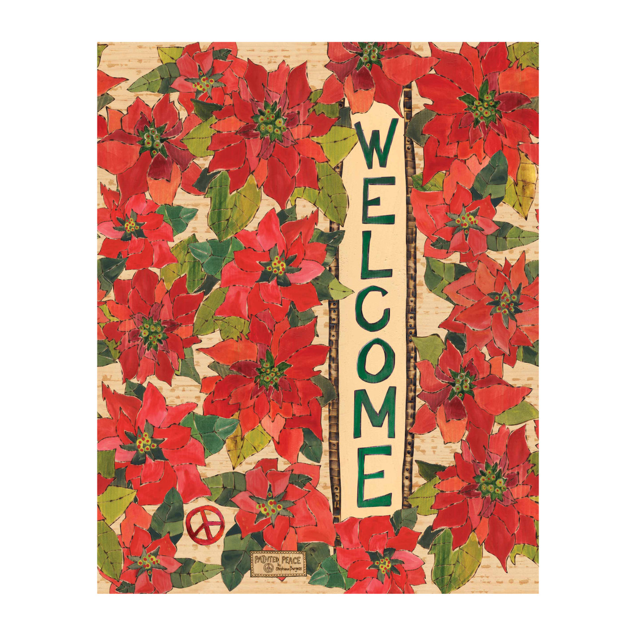 Painted Poinsettias 20" Art Pole thumbnail