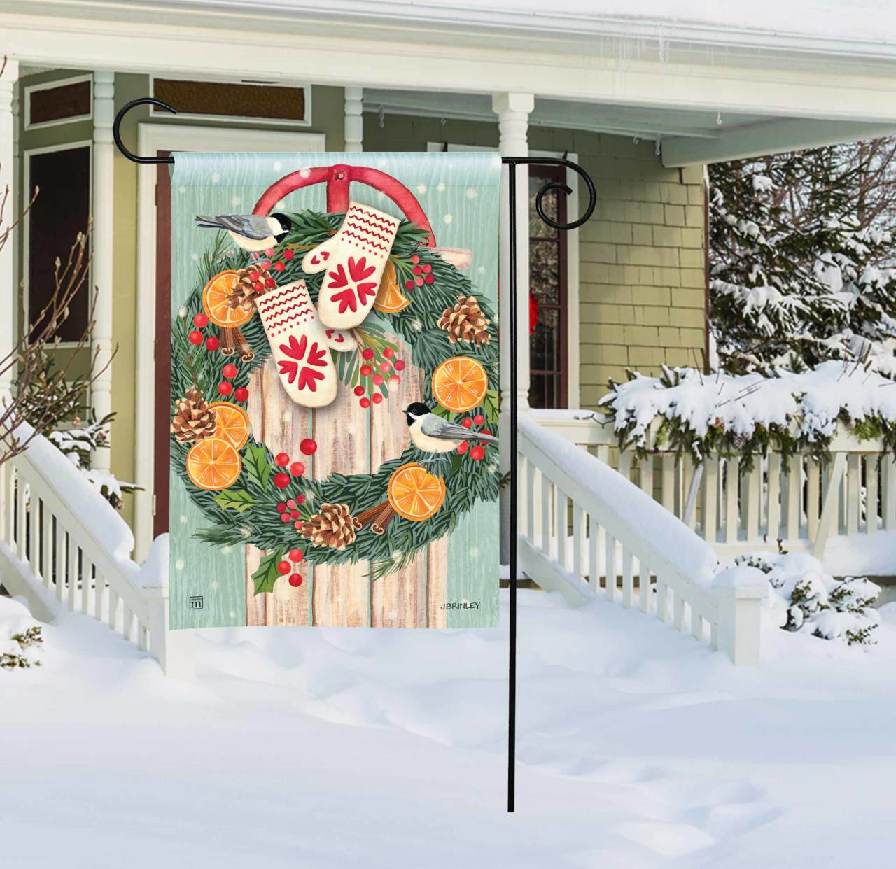 Citrus Wreath Garden Flag thumbnail