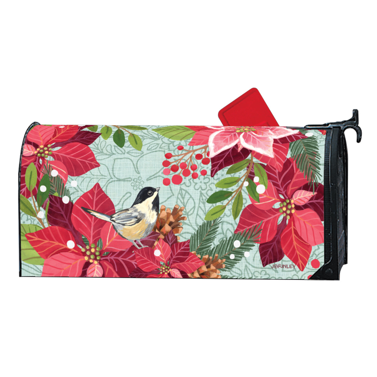 Poinsettia Chickadee MailWrap thumbnail