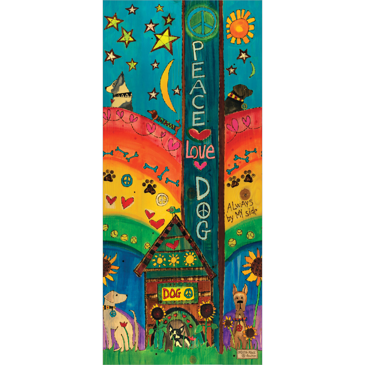 Peace Love Dog 16" Mini Art Pole thumbnail