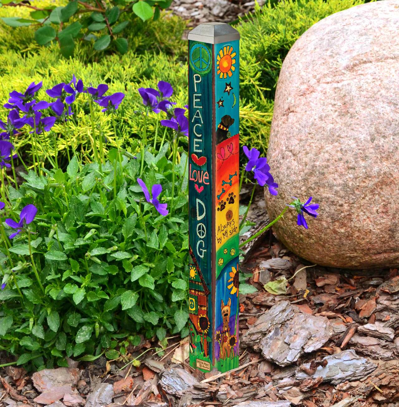 Peace Love Dog 16" Mini Art Pole thumbnail