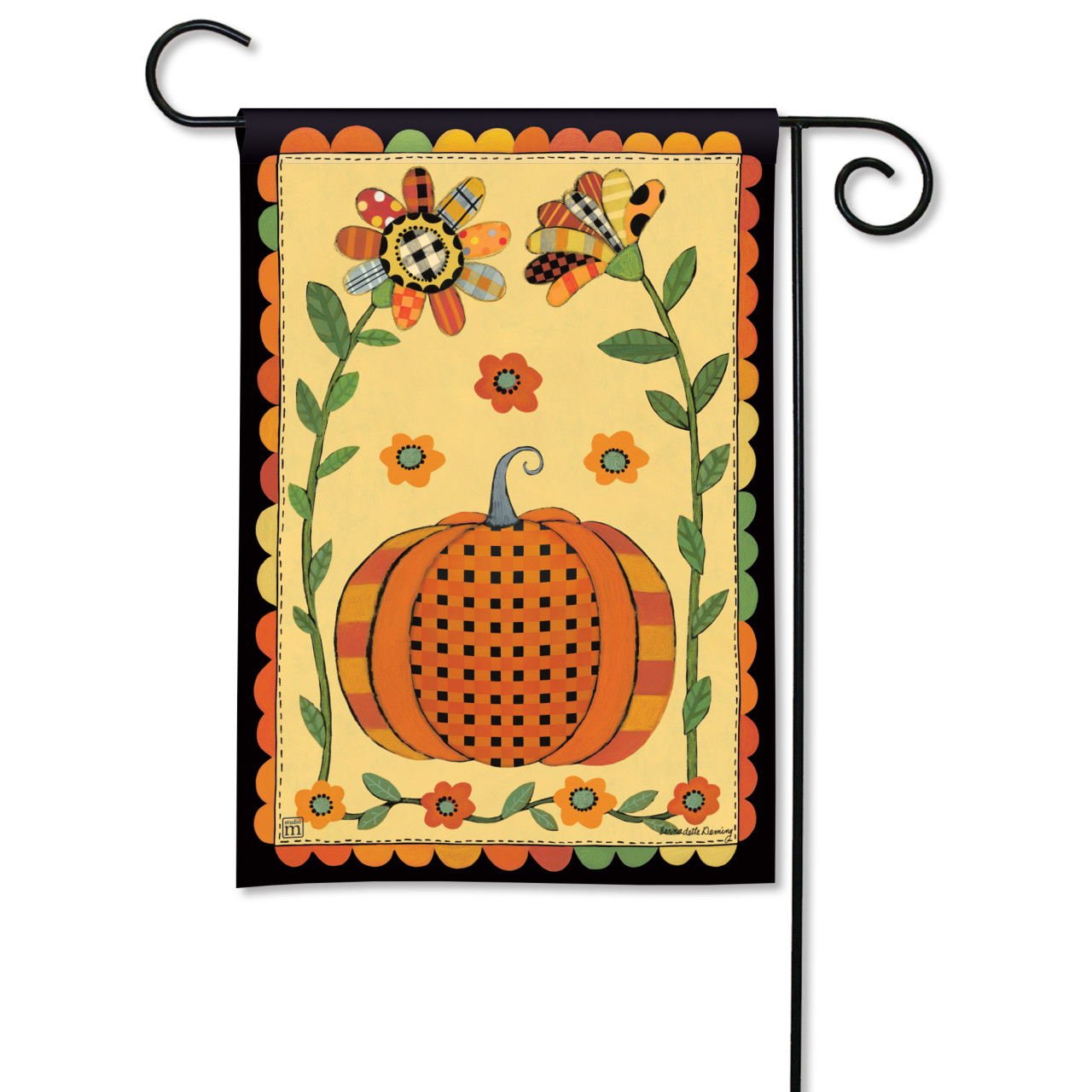 Patchwork Pumpkin Garden Flag thumbnail