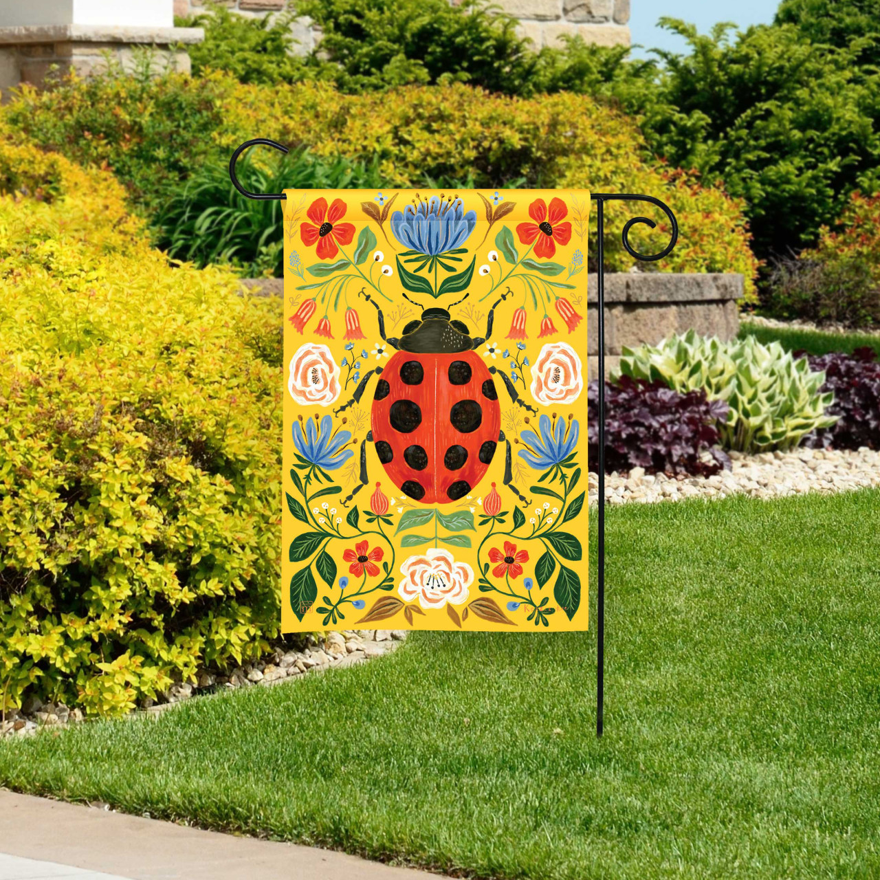 Ladybug Deco Garden Flag thumbnail