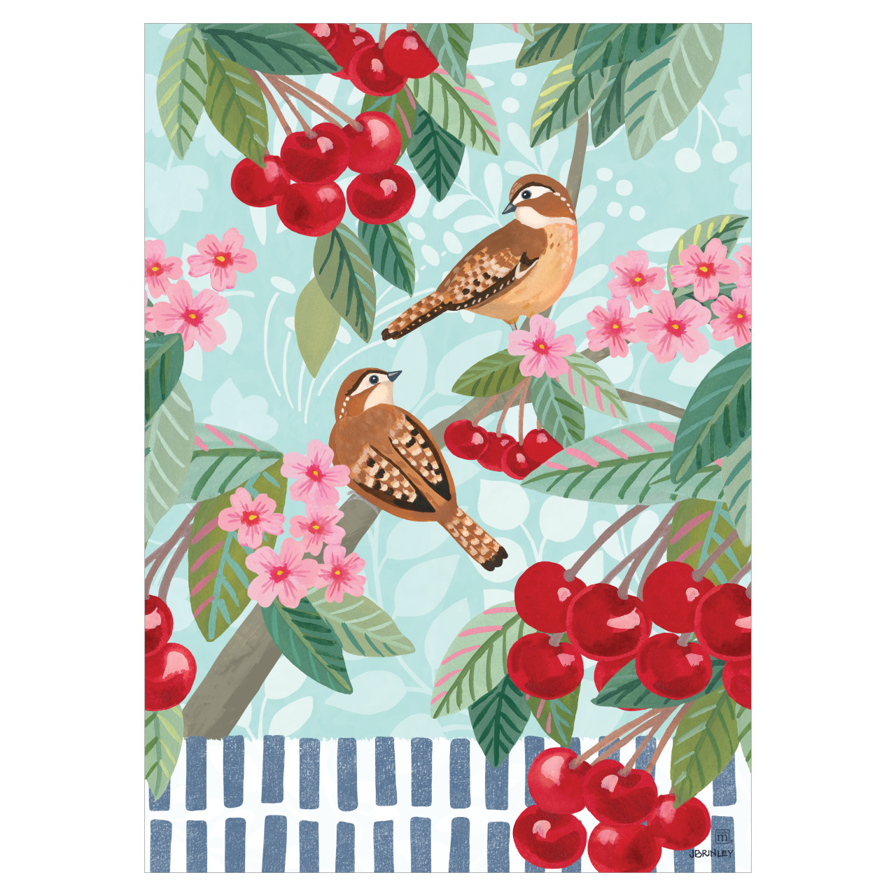 Birds and Cherries Bird Bath w/ST9021 Copper Topper thumbnail
