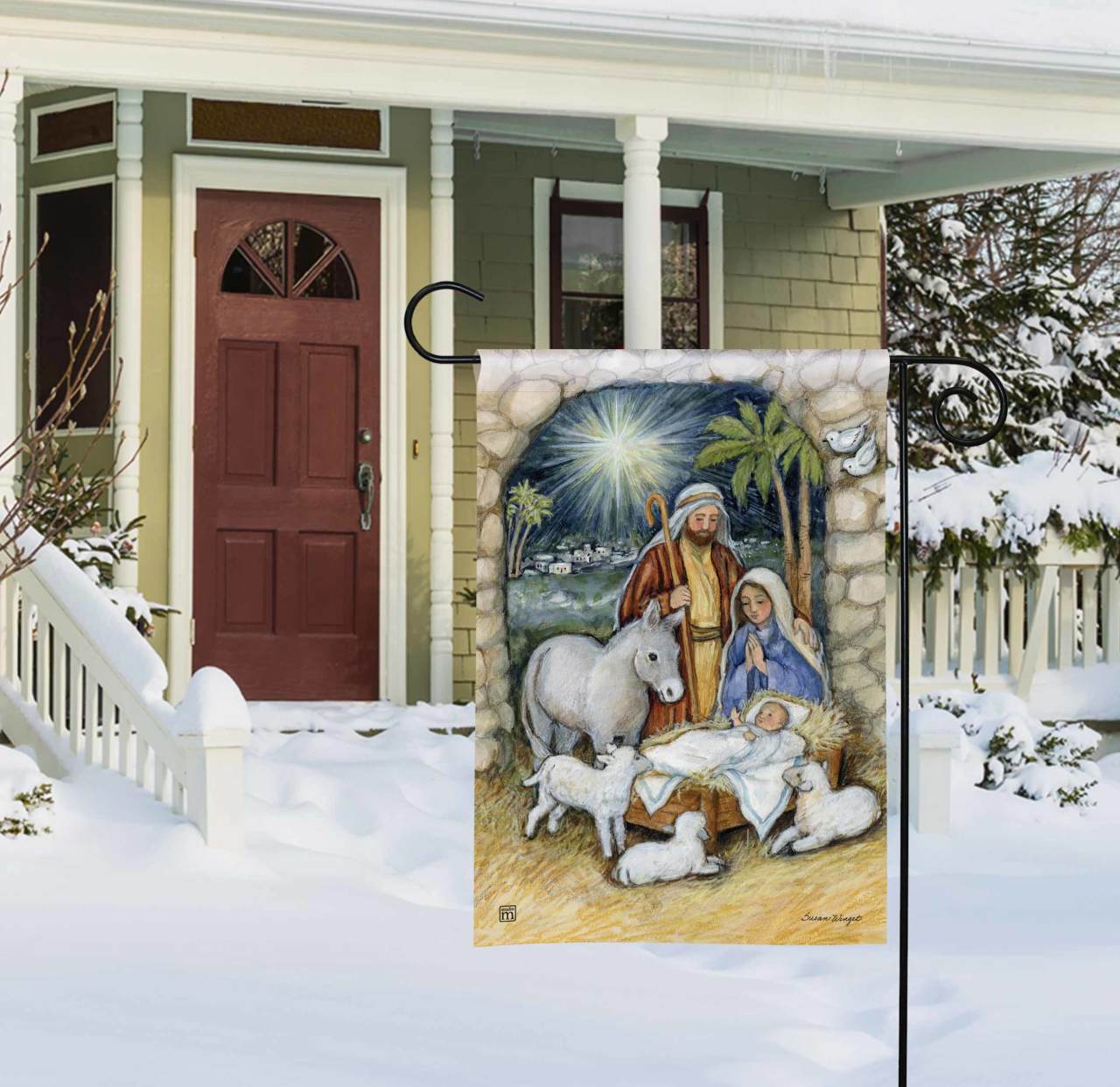 Silent Night Garden Flag thumbnail