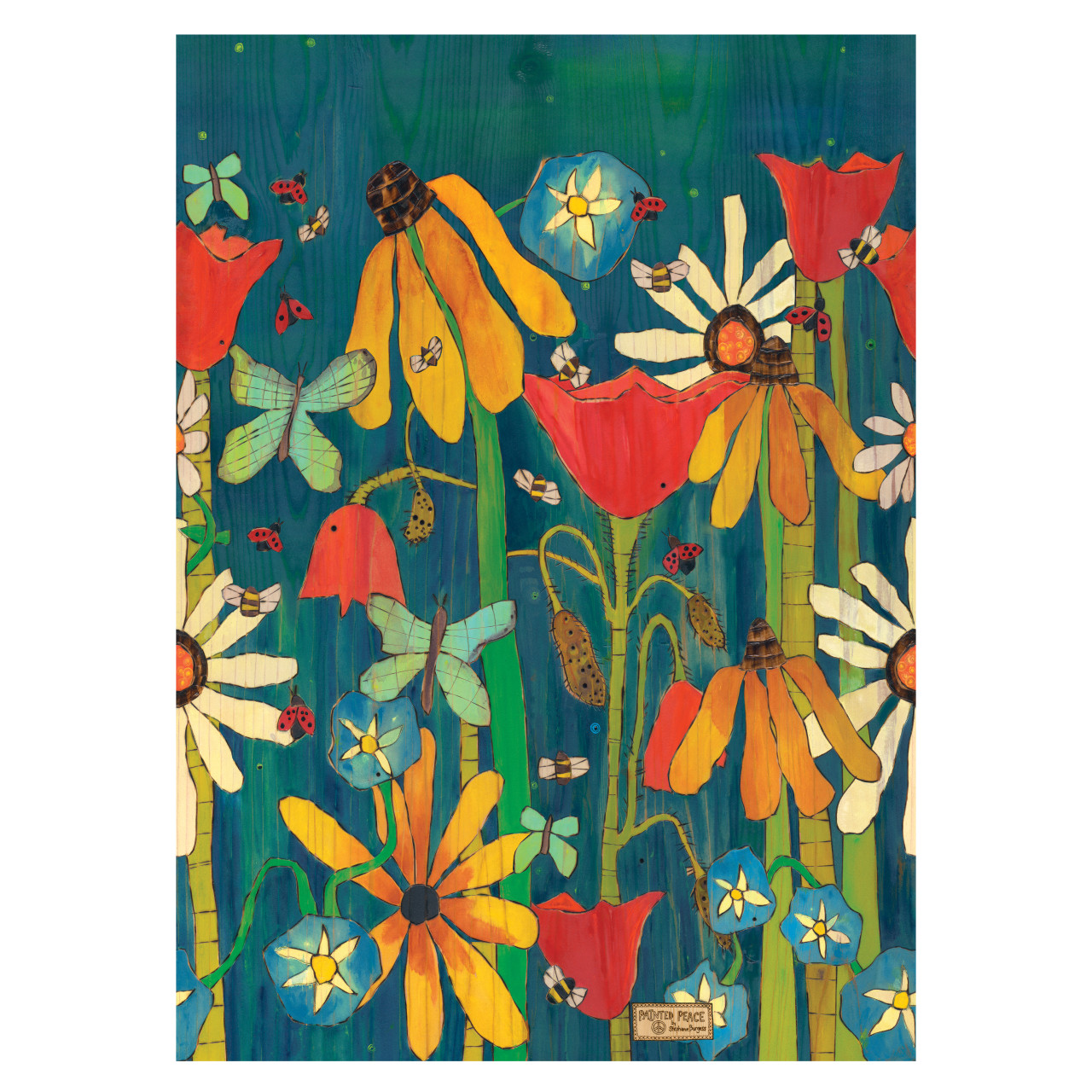 Earth Laughs in Flowers Bird Bath Art Pole w/ST9021 Copper Topper thumbnail