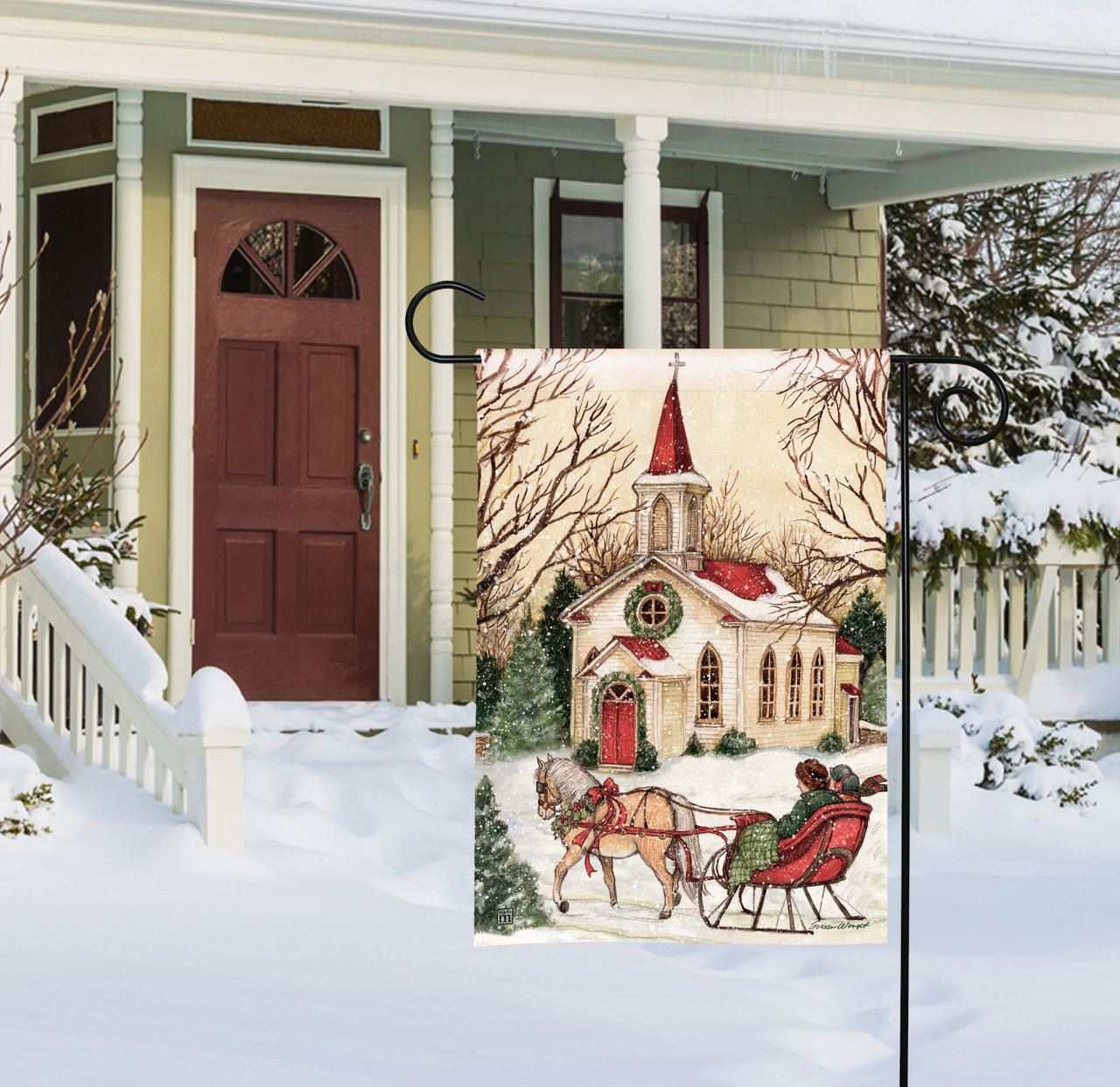 Religious Christmas Garden Flag thumbnail