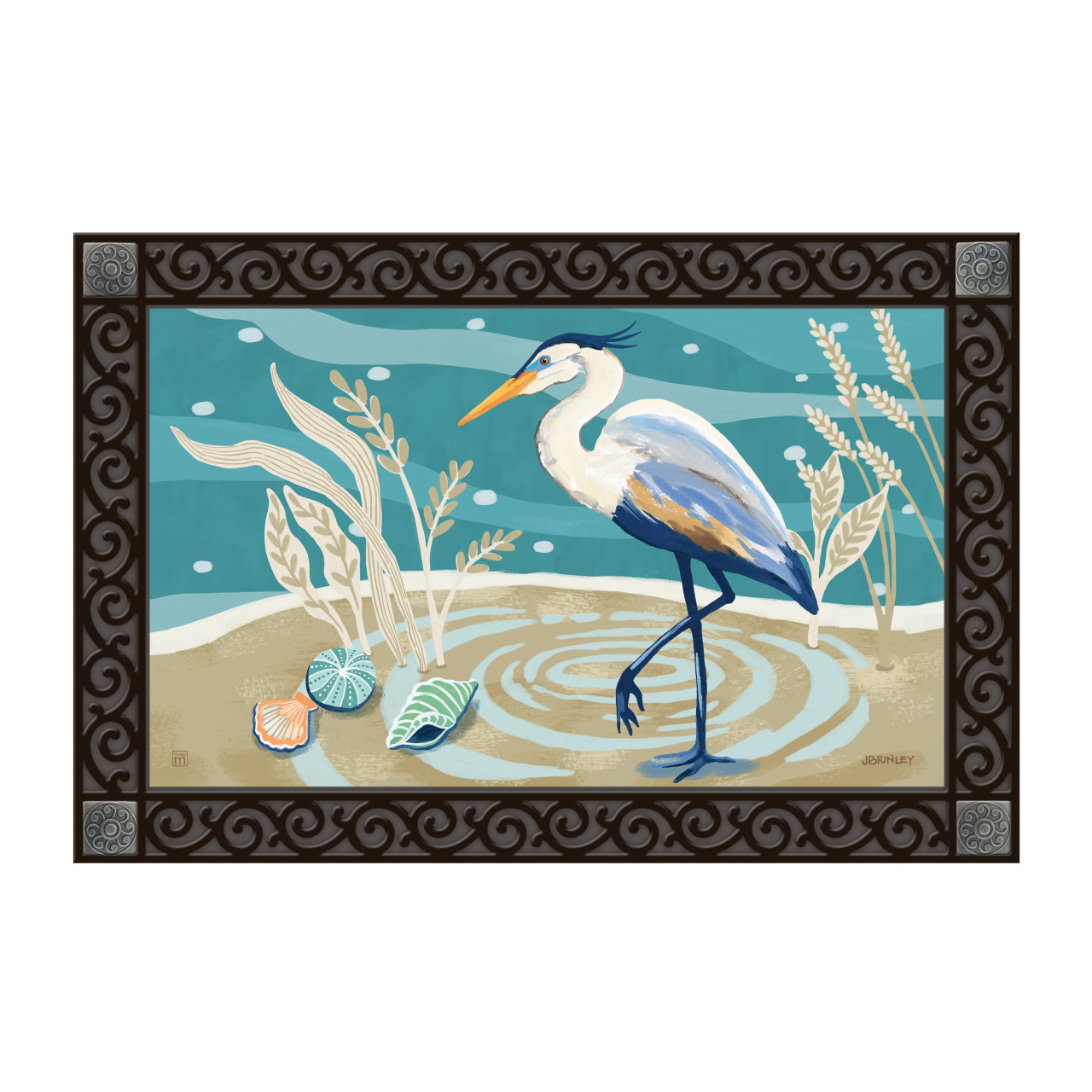 Blue Heron with Sea Shells MatMate thumbnail
