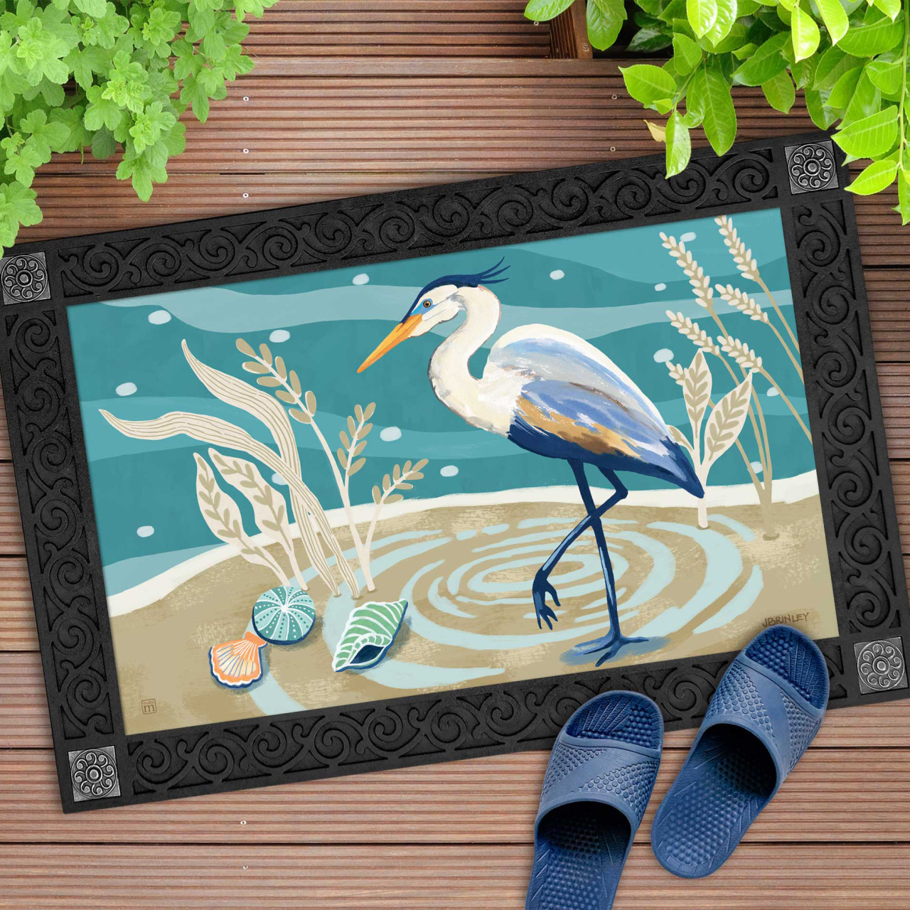 Blue Heron with Sea Shells MatMate thumbnail