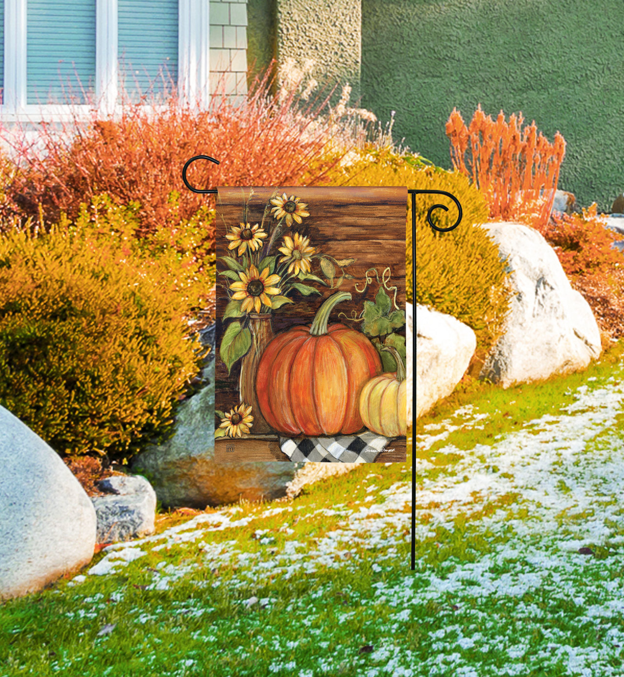 Harvest Gathering Garden Flag thumbnail