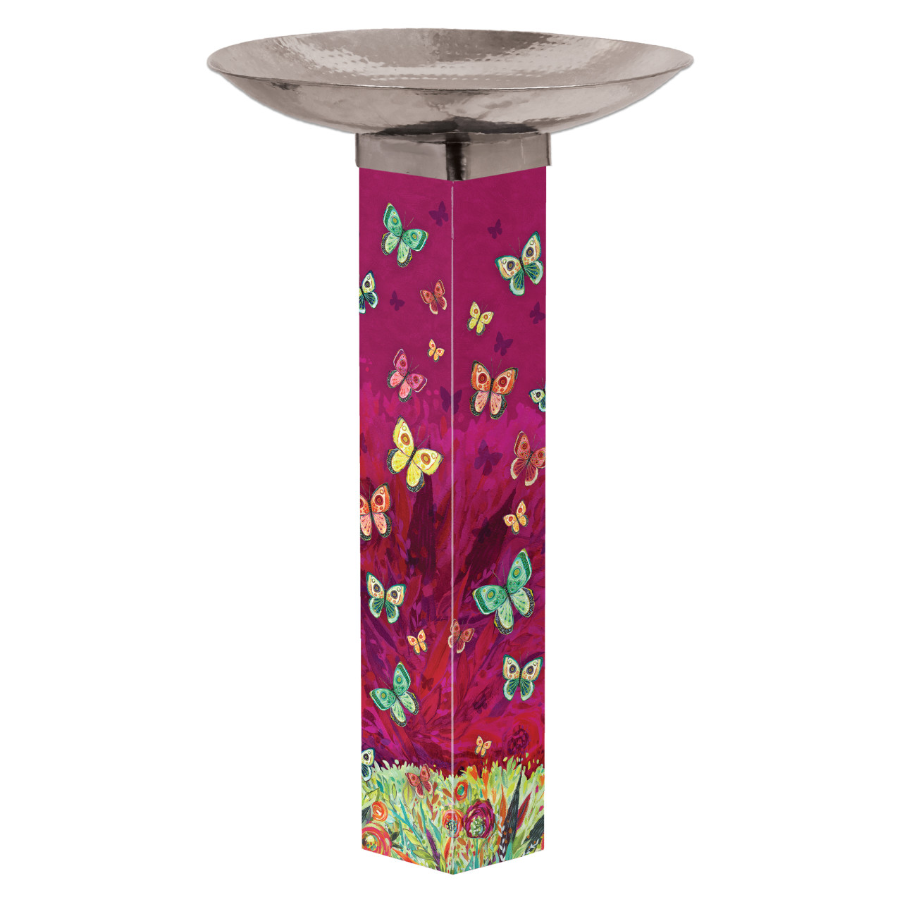 Bohemian Flutters Bird Bath w/ST9025 Stainless Steel Topper thumbnail