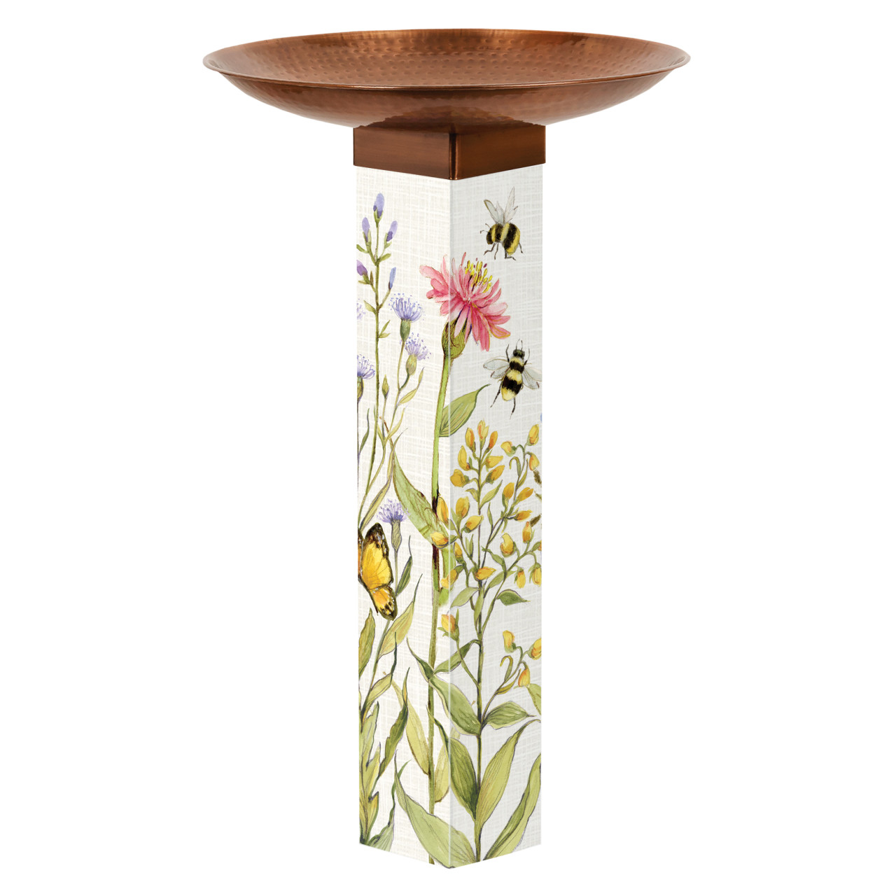 Bee Spring Bird Bath Art Pole w/ST9021 Copper Topper thumbnail