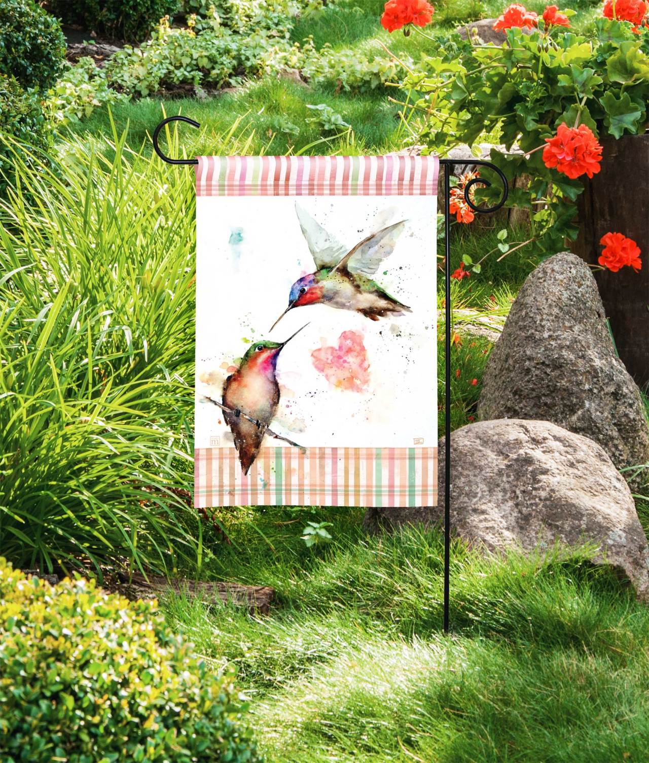 Humming Love Story Garden Flag thumbnail