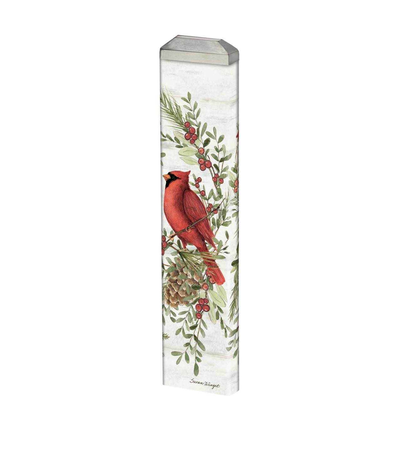 Cardinals Appear, Winter 13" Mini Art Pole thumbnail