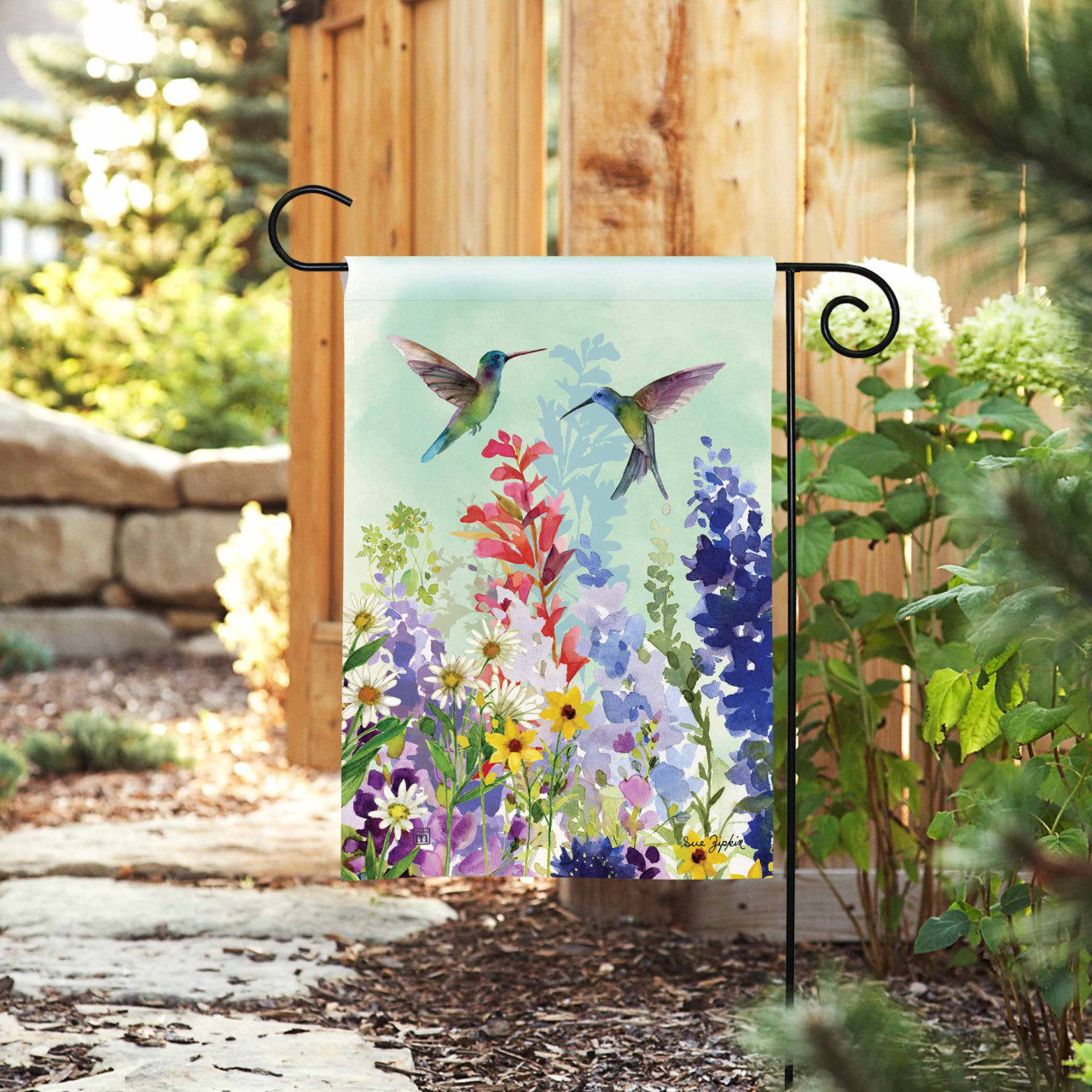 Spring Hummingbirds Garden Flag thumbnail