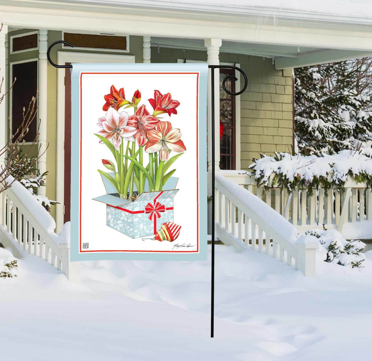 Amaryllis Box Garden Flag thumbnail