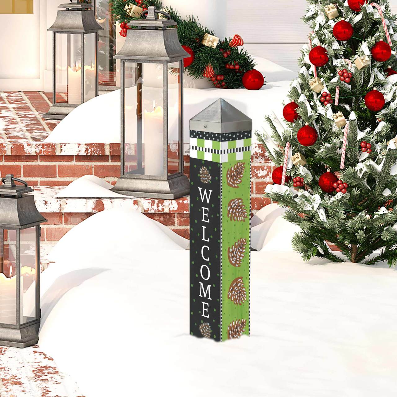 Snowy Pines 20" Art Pole thumbnail