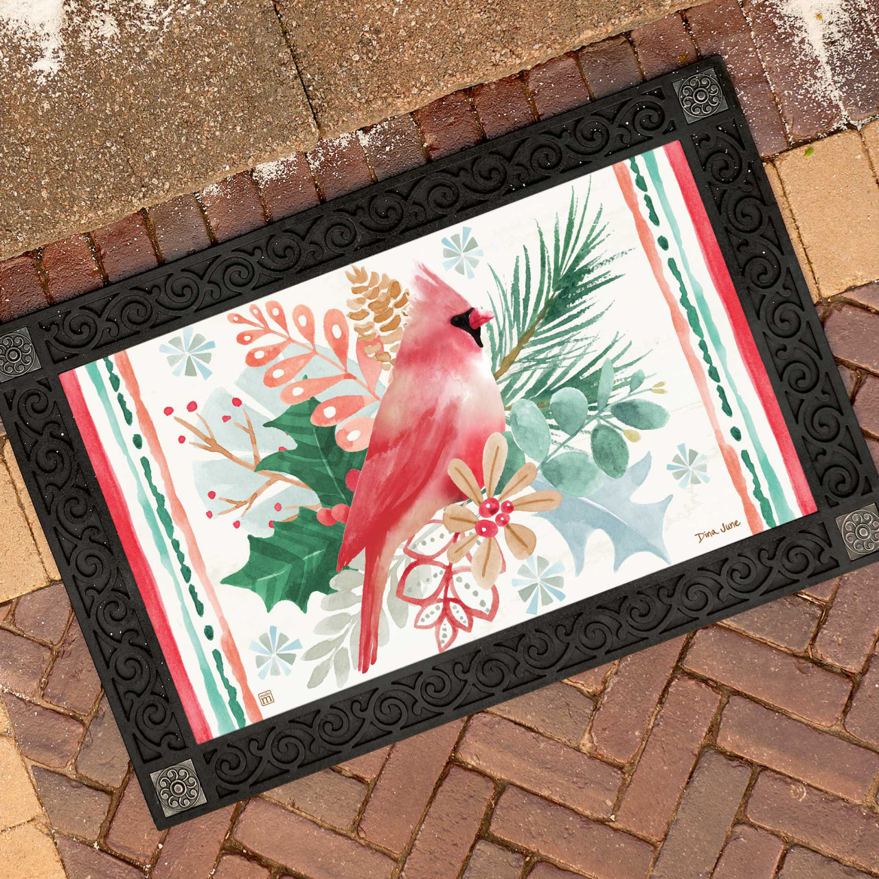 Christmas Cardinal Spray MatMate thumbnail