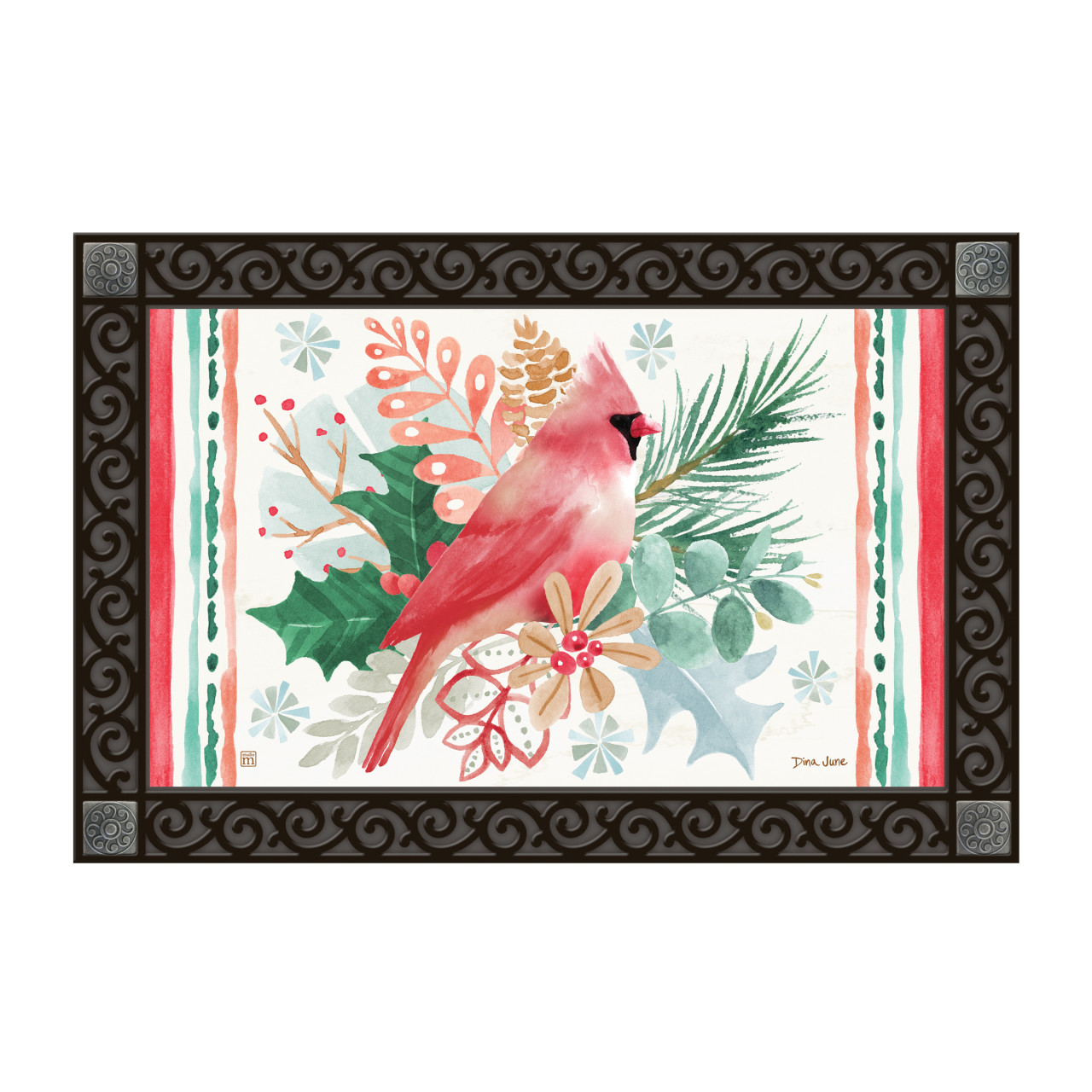 Christmas Cardinal Spray MatMate thumbnail