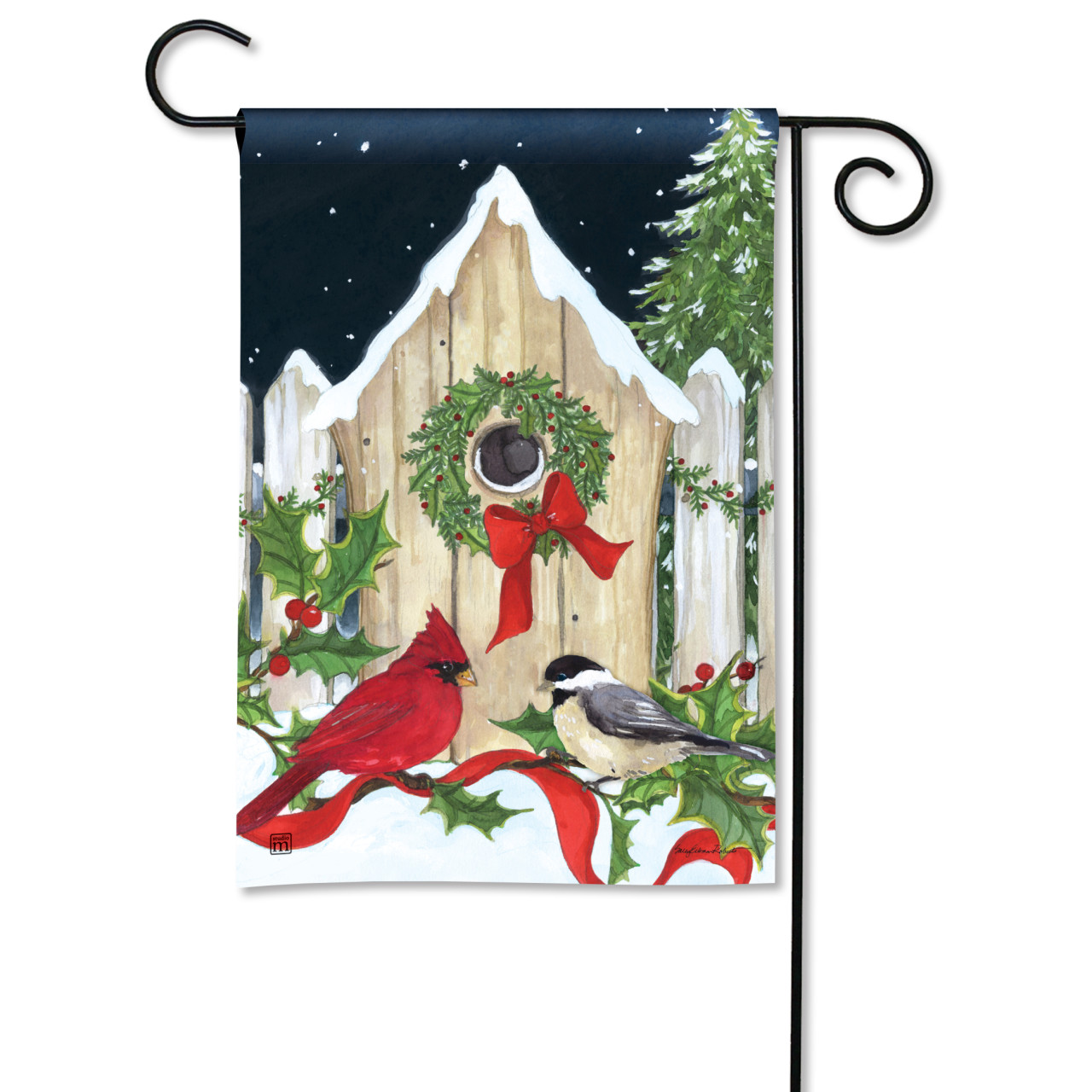 Christmas Cottage Garden Flag thumbnail