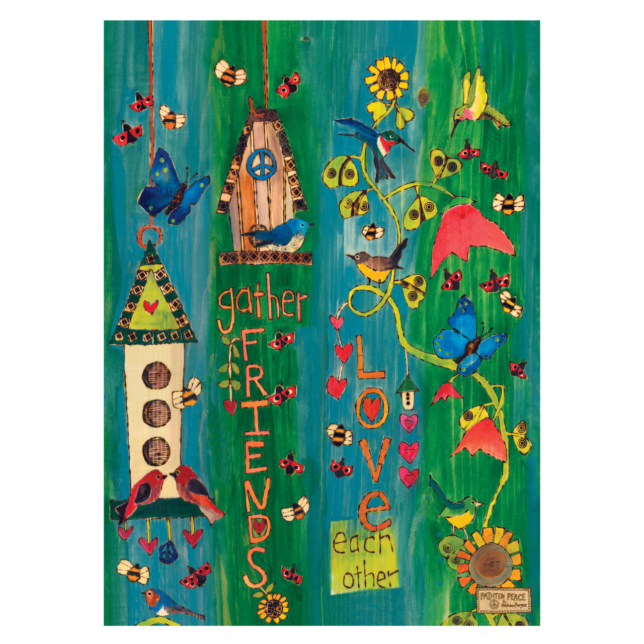 Bird Tweets Bird Bath Art Pole w/ST9021 Copper Topper thumbnail