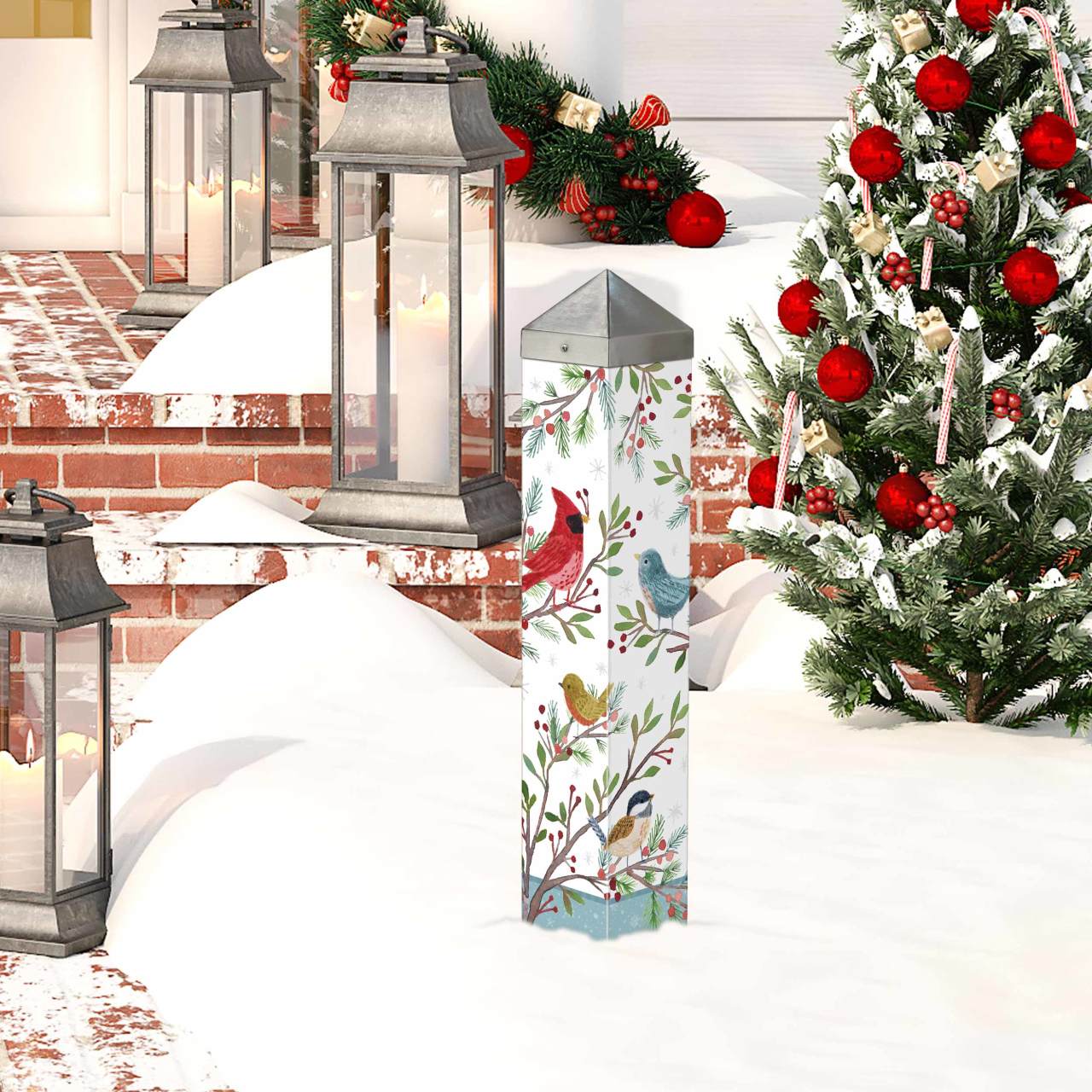 Winter Bird Branches 20" Art Pole thumbnail