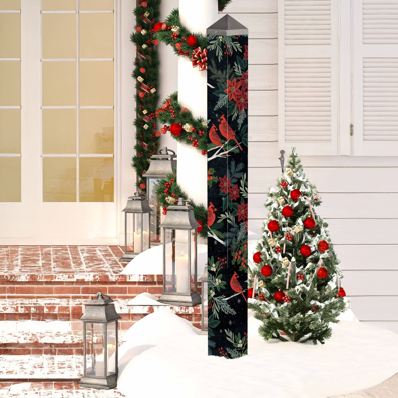 Cardinals and Berries 60" Art Pole thumbnail