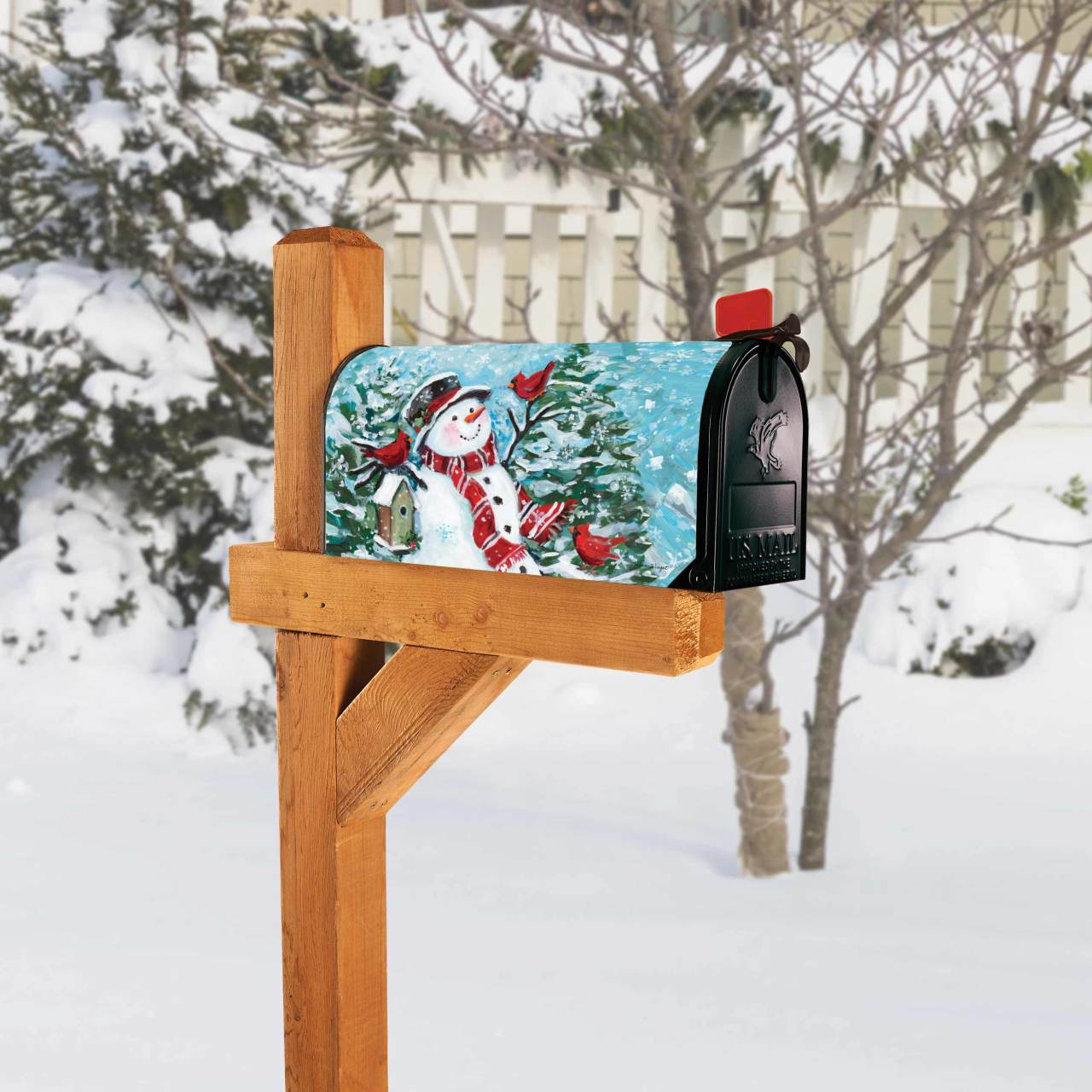 Snowman with Cardinals MailWrap thumbnail
