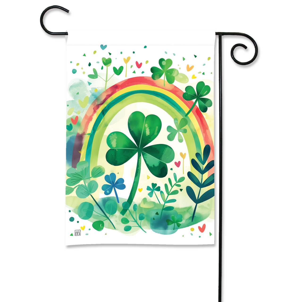 Rainbow Clover Garden Flag thumbnail