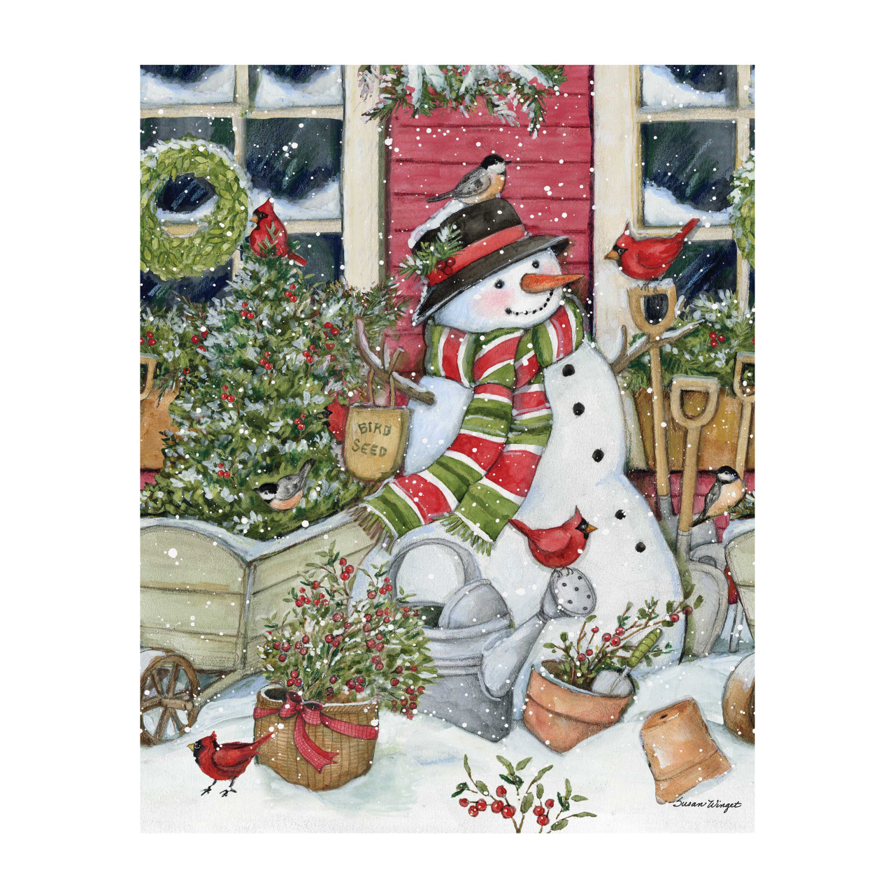 Garden Snowman 20" Art Pole thumbnail