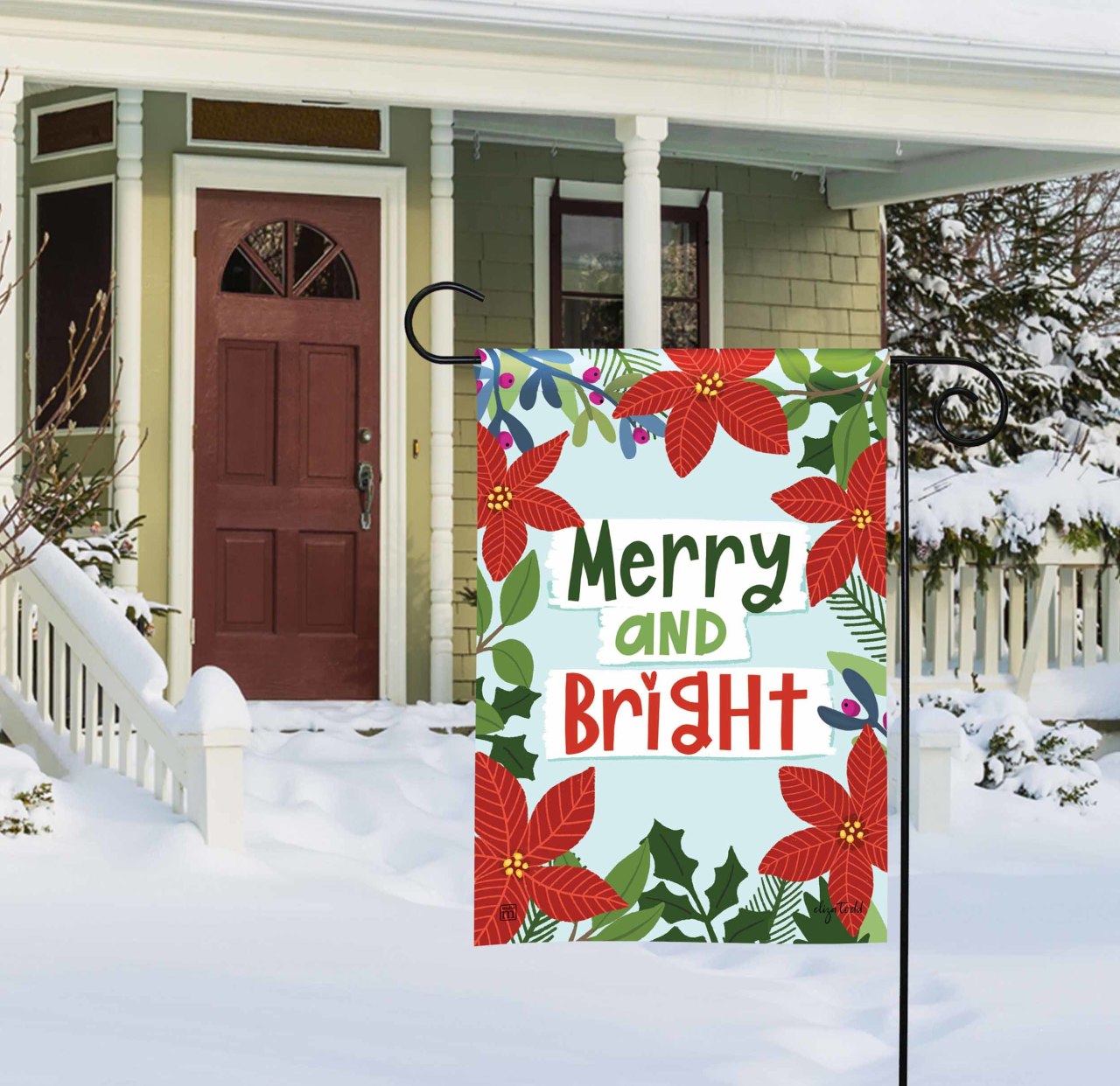 Bright Poinsettias Garden Flag thumbnail