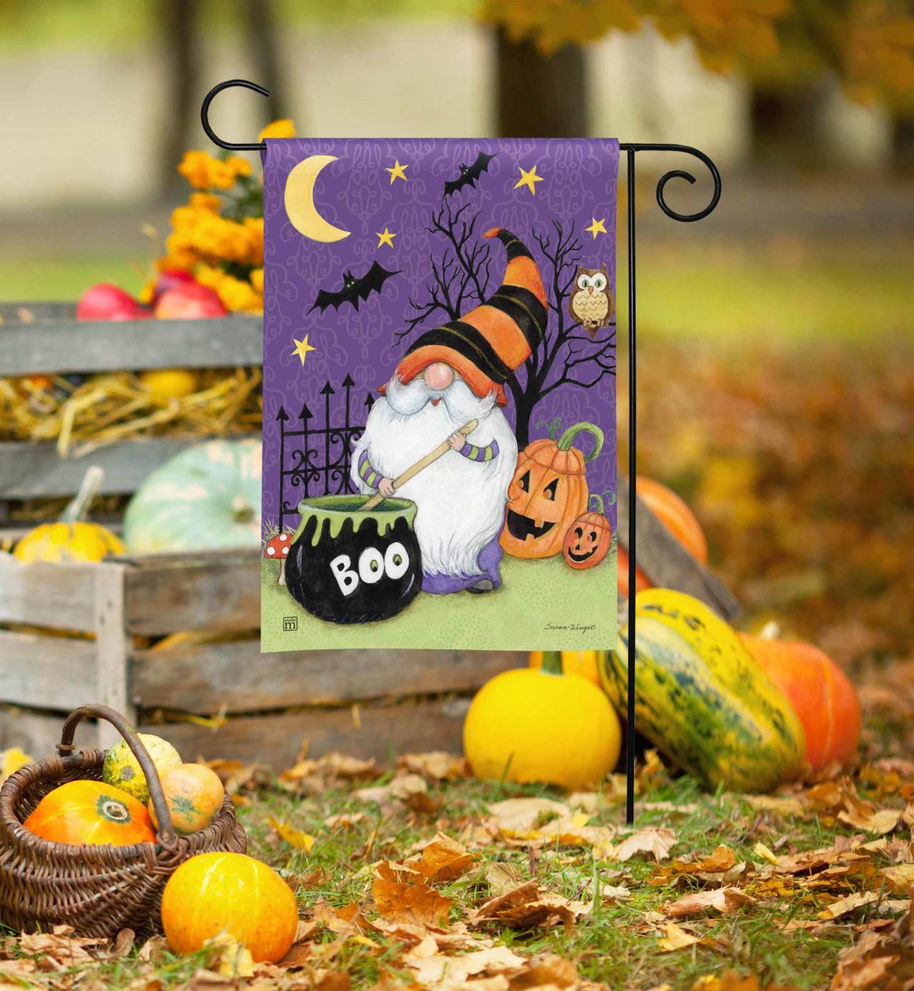 Halloween Gnome Garden Flag thumbnail
