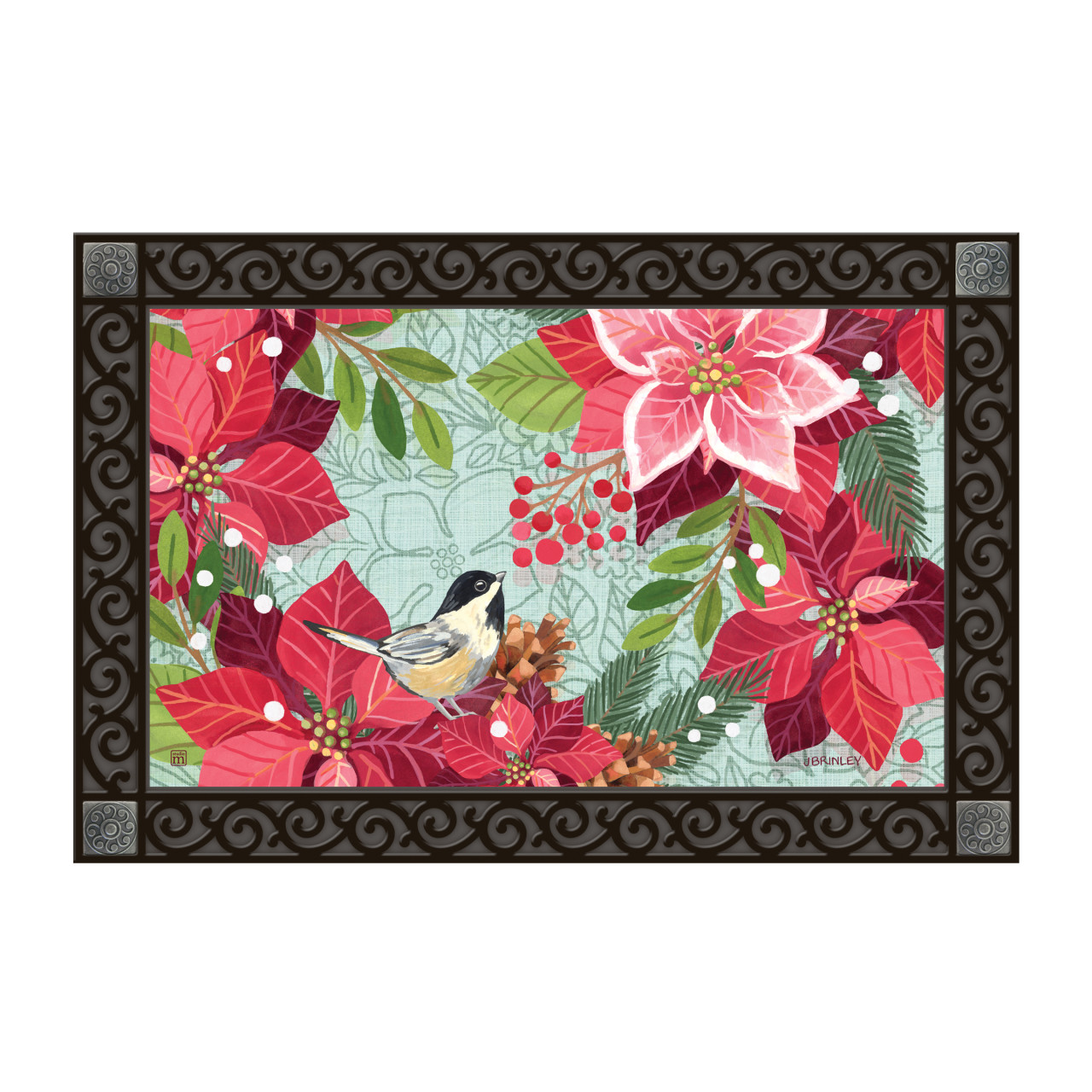 Poinsettia Chickadee MatMate thumbnail