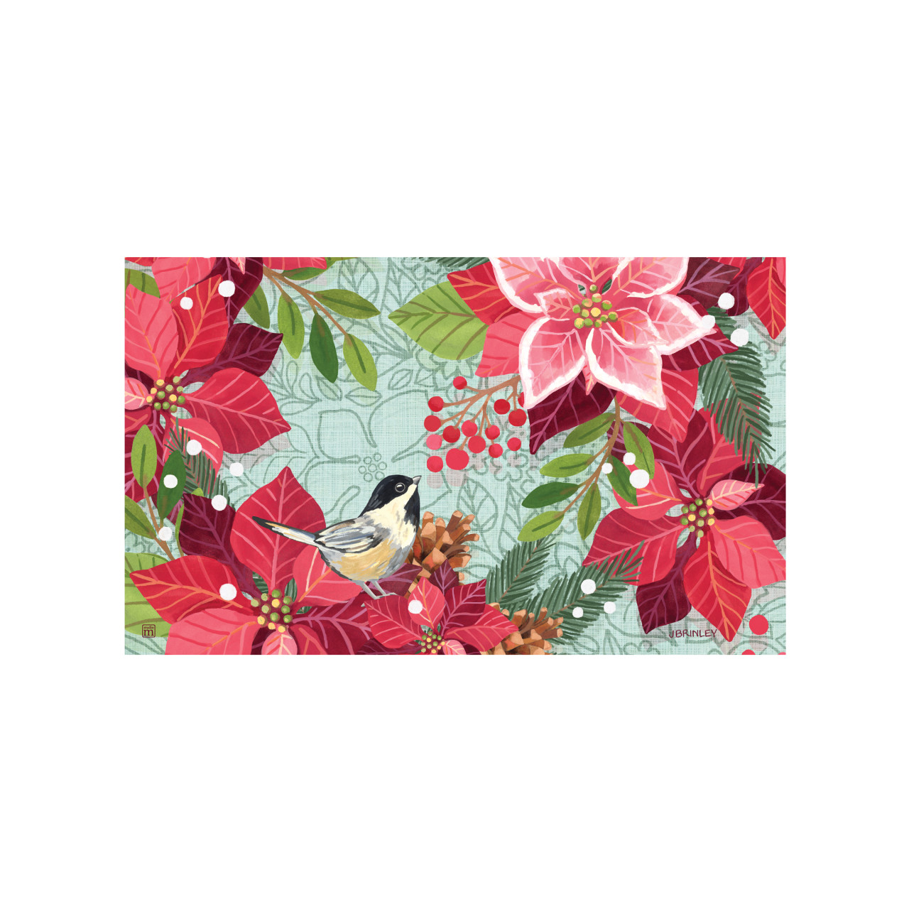 Poinsettia Chickadee MatMate thumbnail