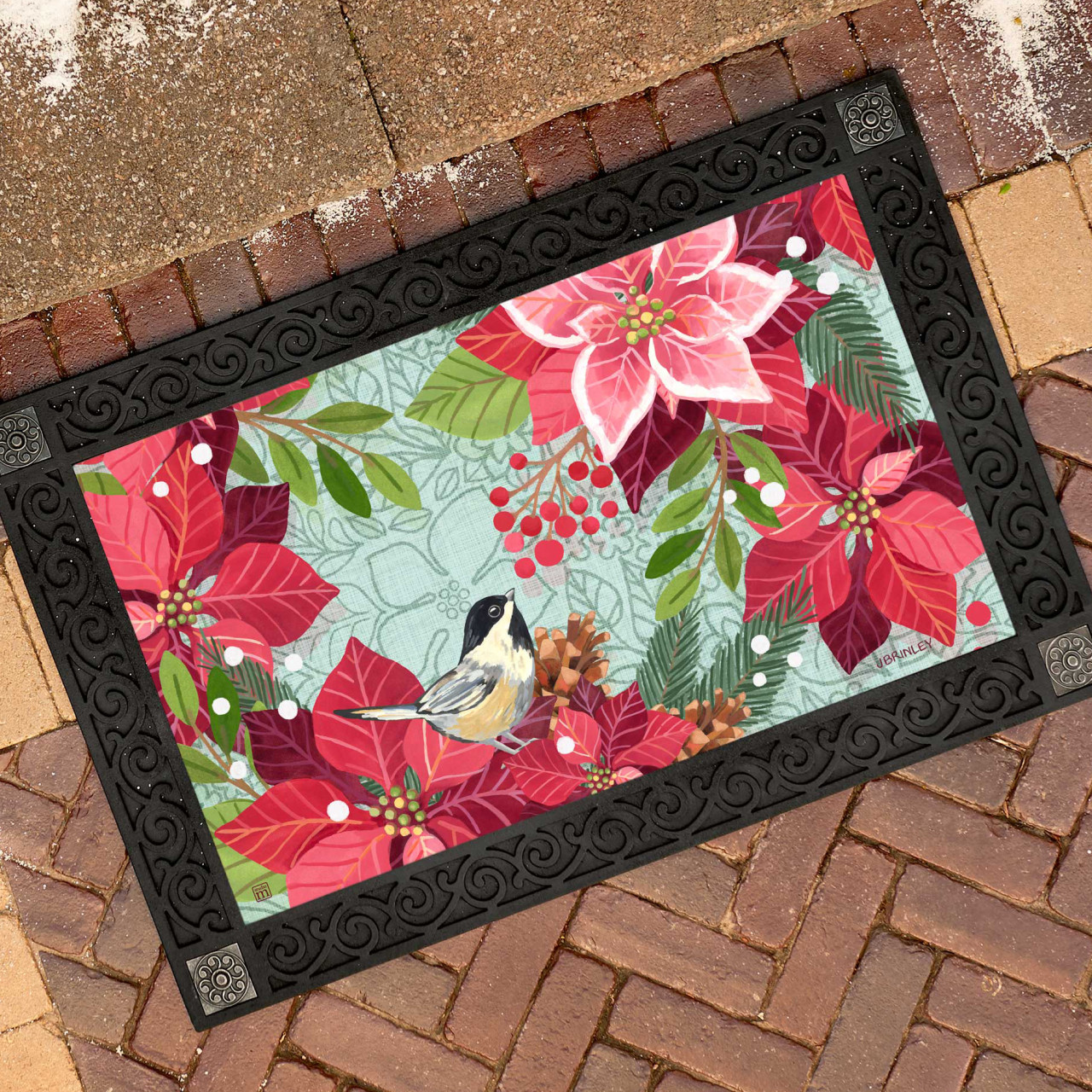 Poinsettia Chickadee MatMate thumbnail