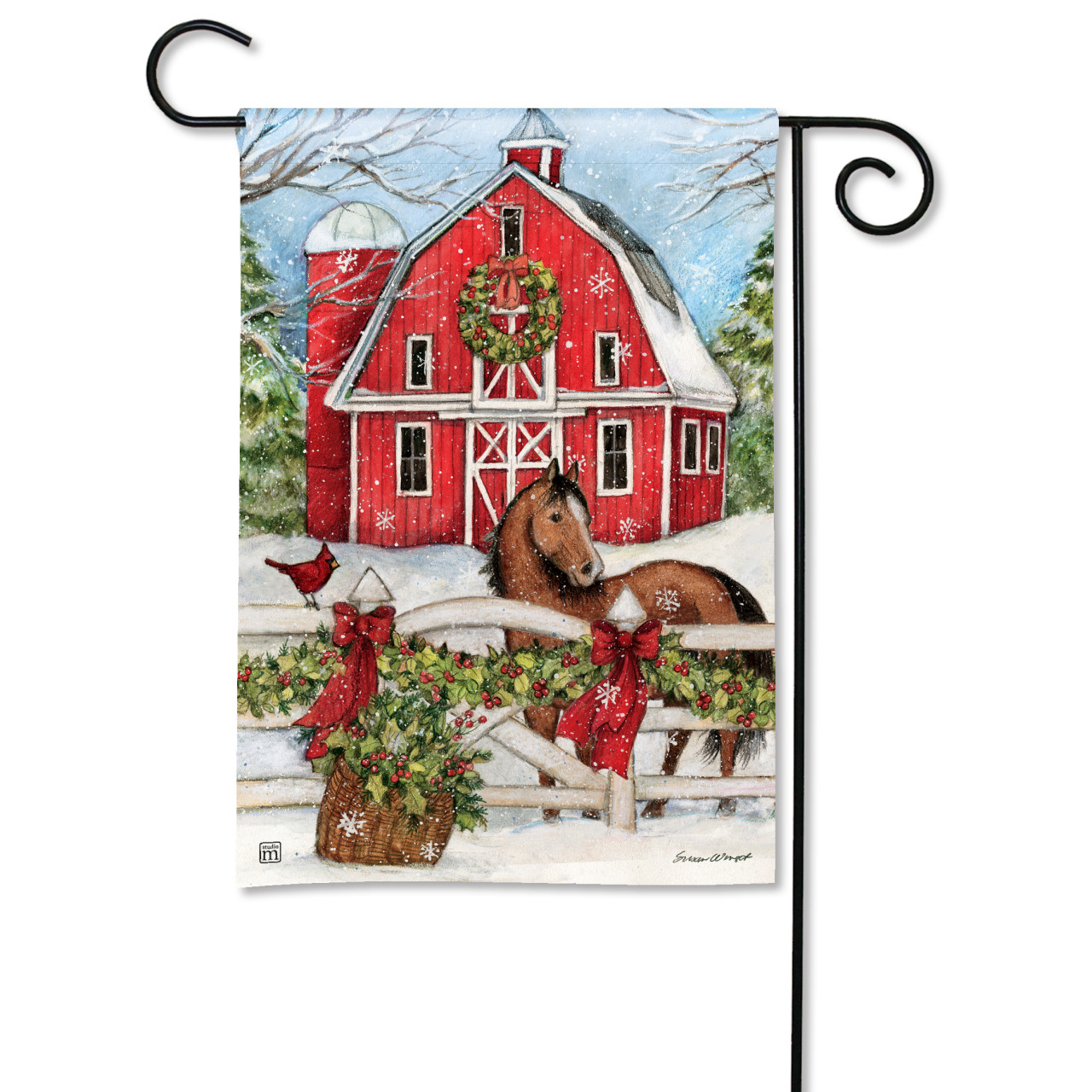 Christmas on the Farm Garden Flag thumbnail