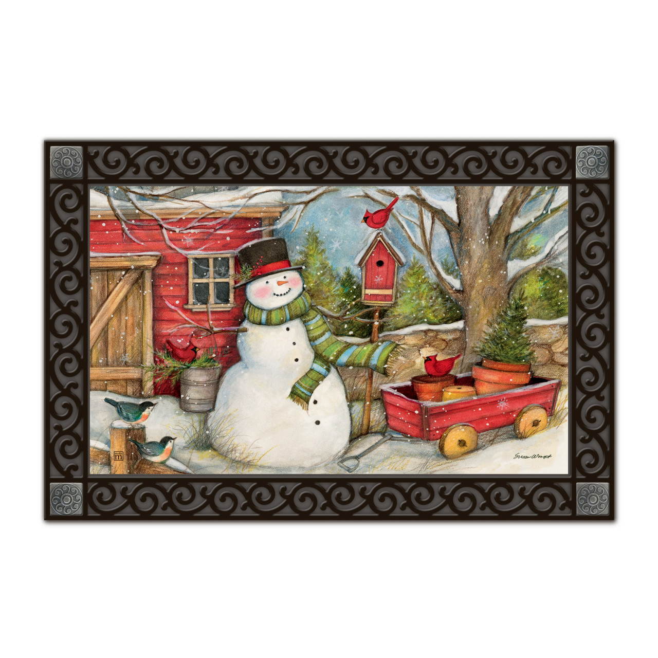 Red Barn Snowman MatMate thumbnail