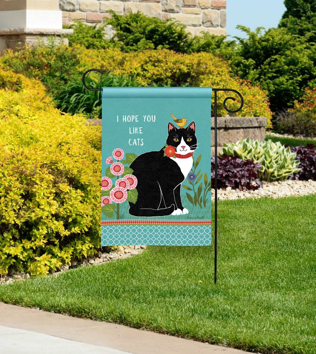Secret Garden Cat Garden Flag thumbnail