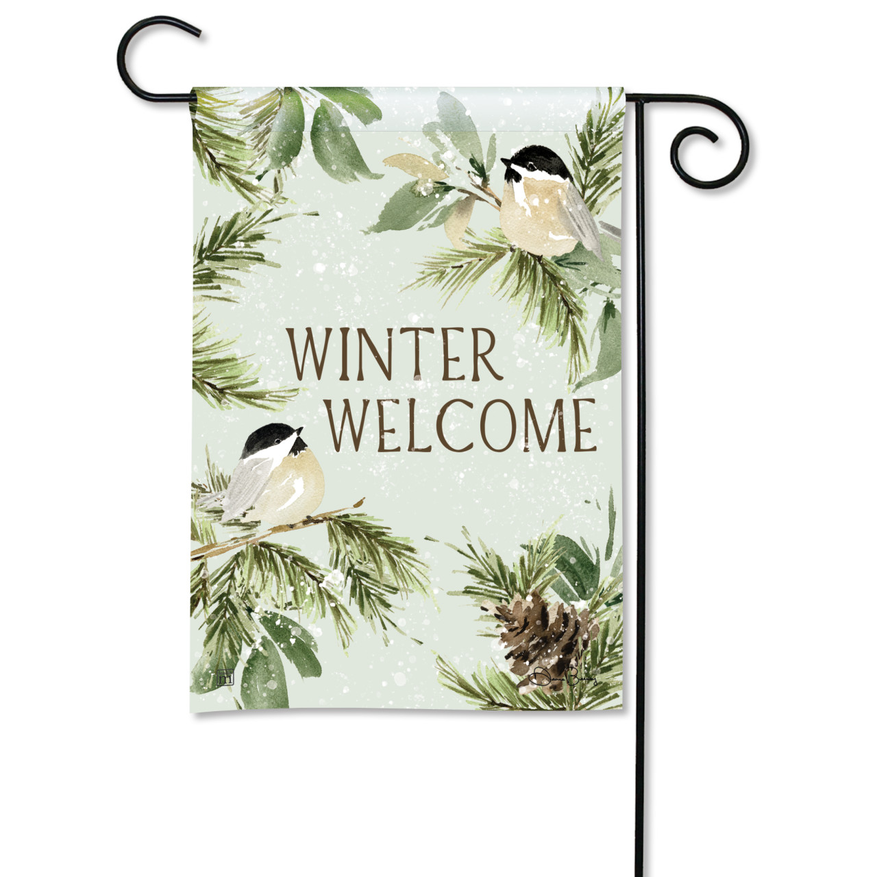 Winter Chickadee Garden Flag thumbnail