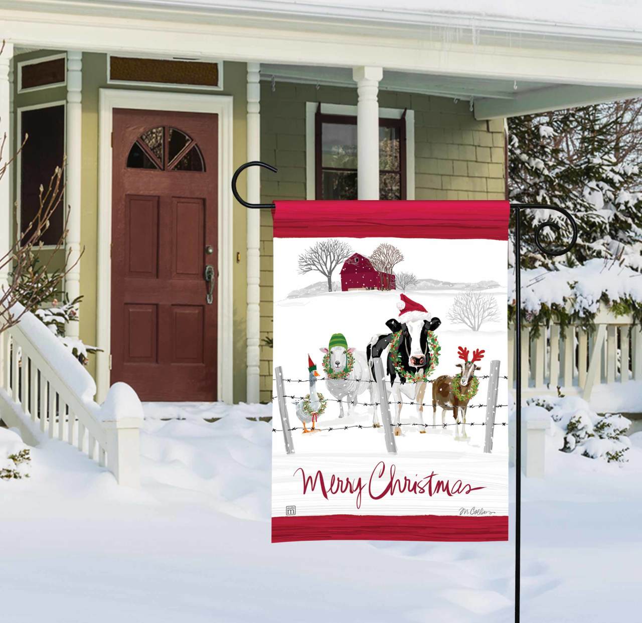 Holiday Greeters Garden Flag thumbnail