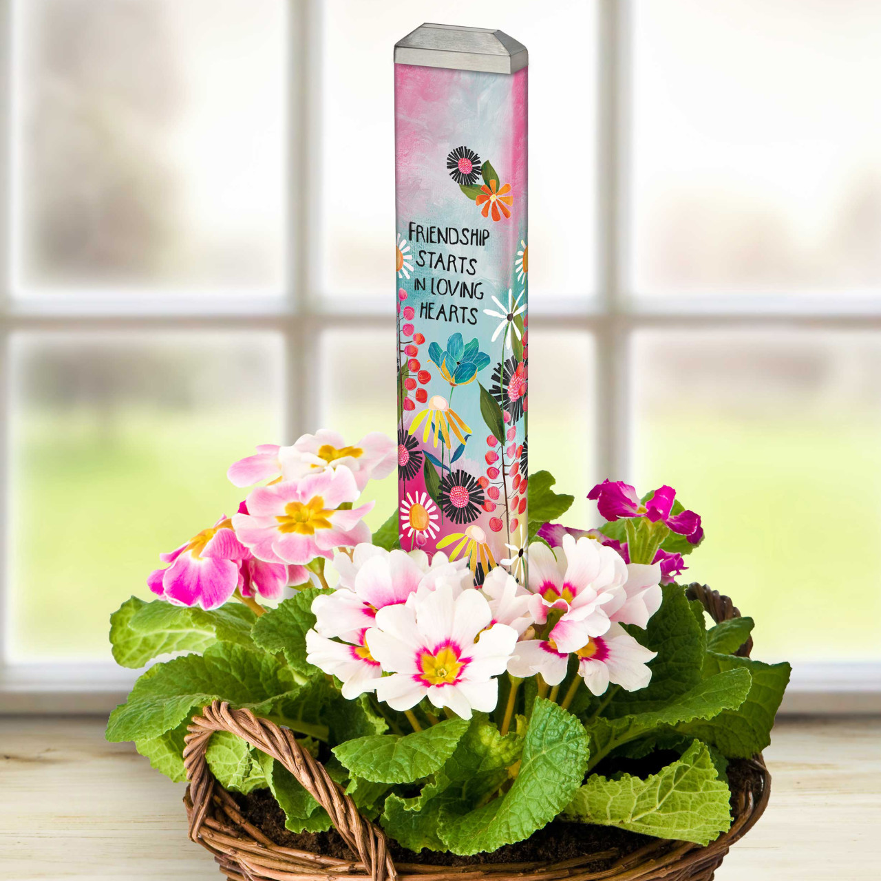 Friendship starts in loving hearts 13" Mini Art Pole thumbnail