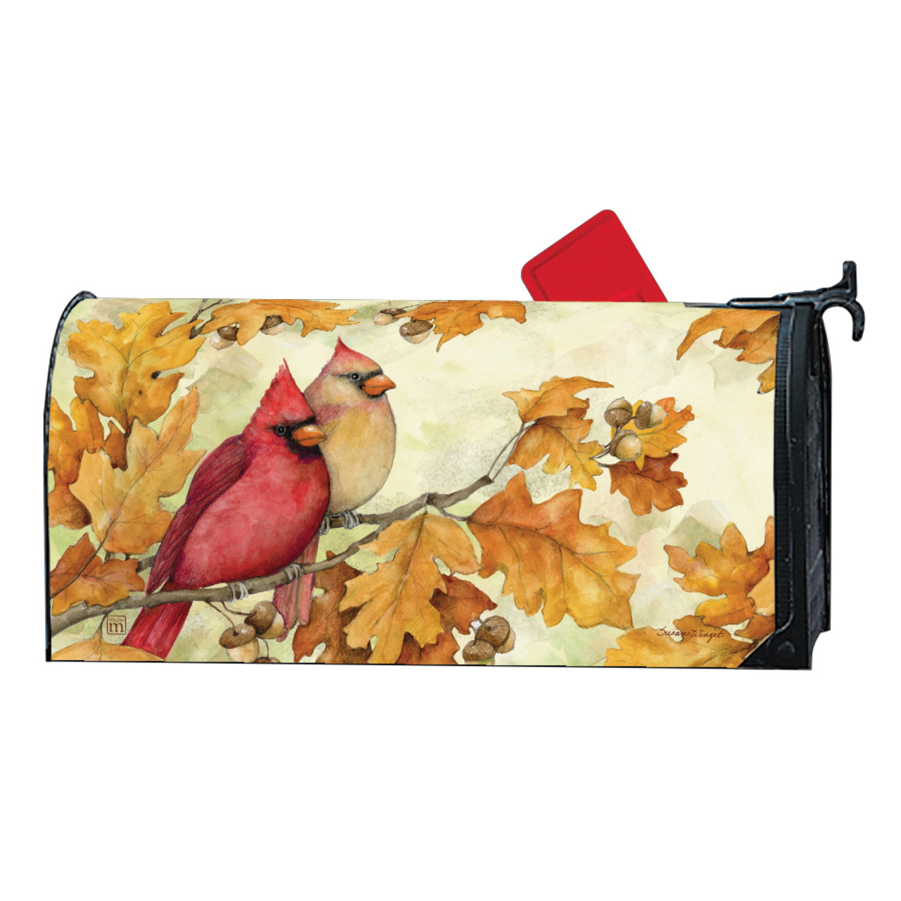 Cardinals in Fall Oak Leaves MailWrap thumbnail
