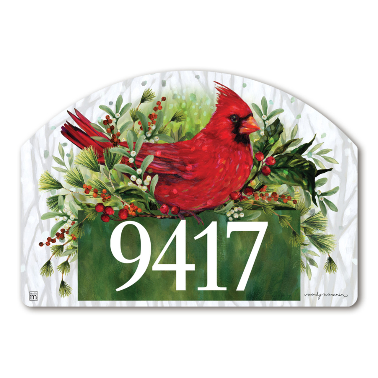 Cardinal on Winter Boughs Yard DeSign thumbnail