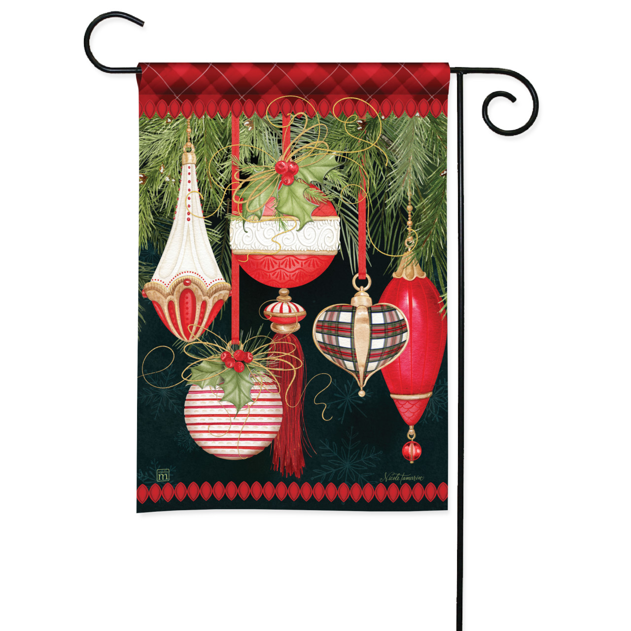 Peppermint Wishes Ornaments Garden Flag thumbnail